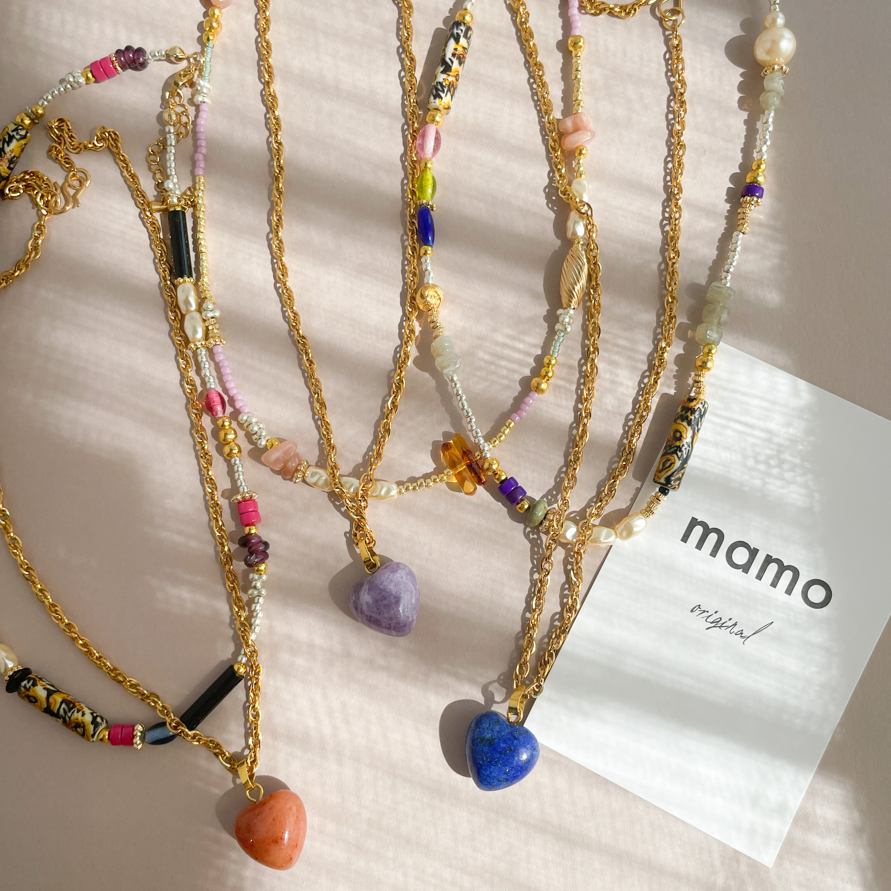 heart charm 4way necklace 再販しました🩷