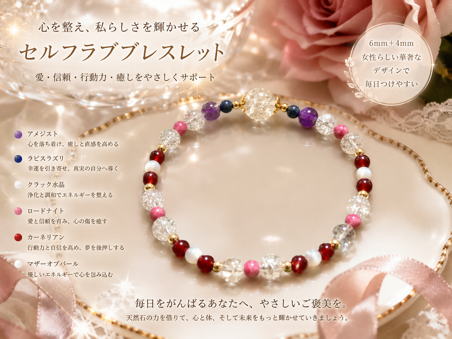 頑張るあなたへ贈る、小さなご褒美~世界にひとつのセルフラブブレスレット~