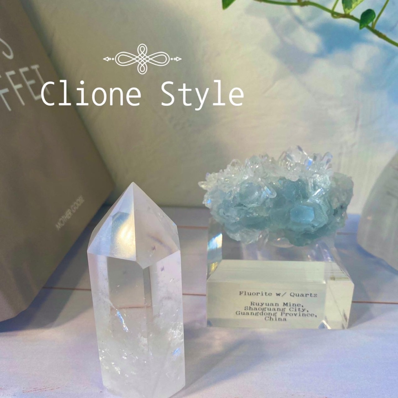 原石フローライトwith水晶