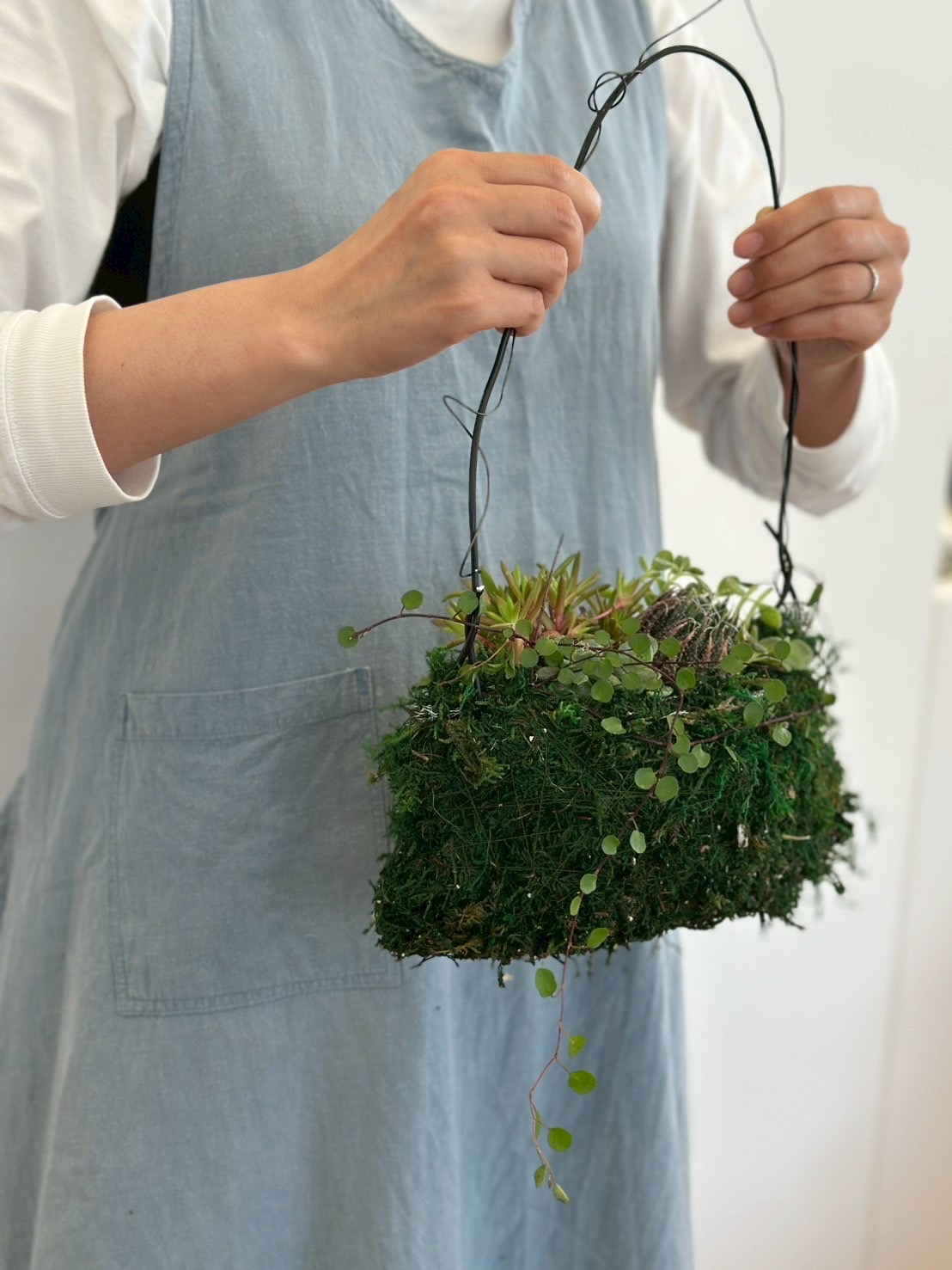 多肉植物のバッグアレンジ　6月レッスンA