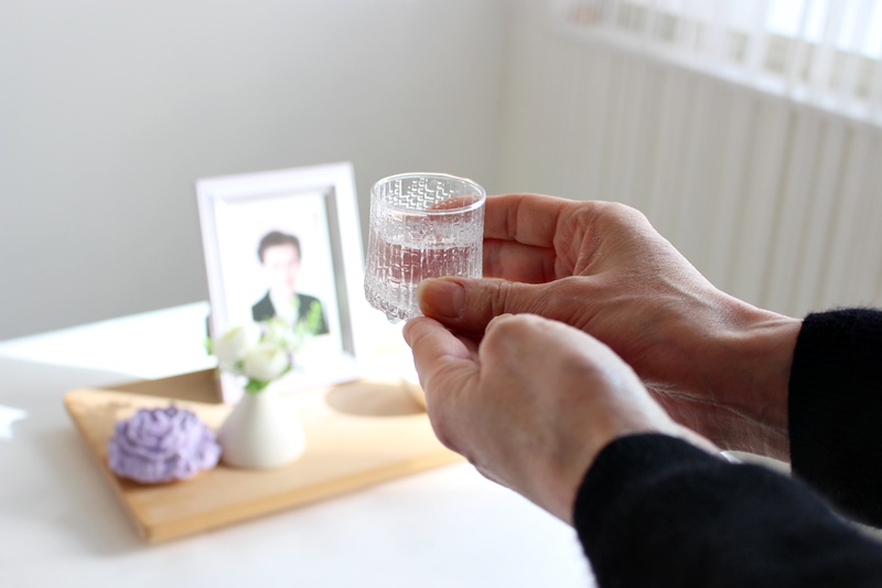 「お水を替える、朝の時間」