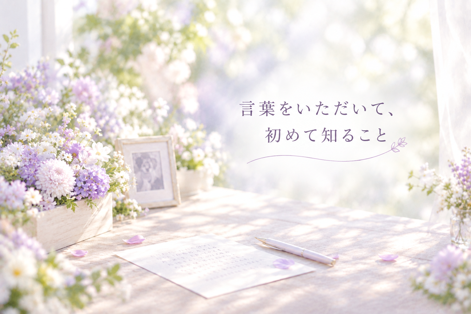 言葉をいただいて、初めて知ること
