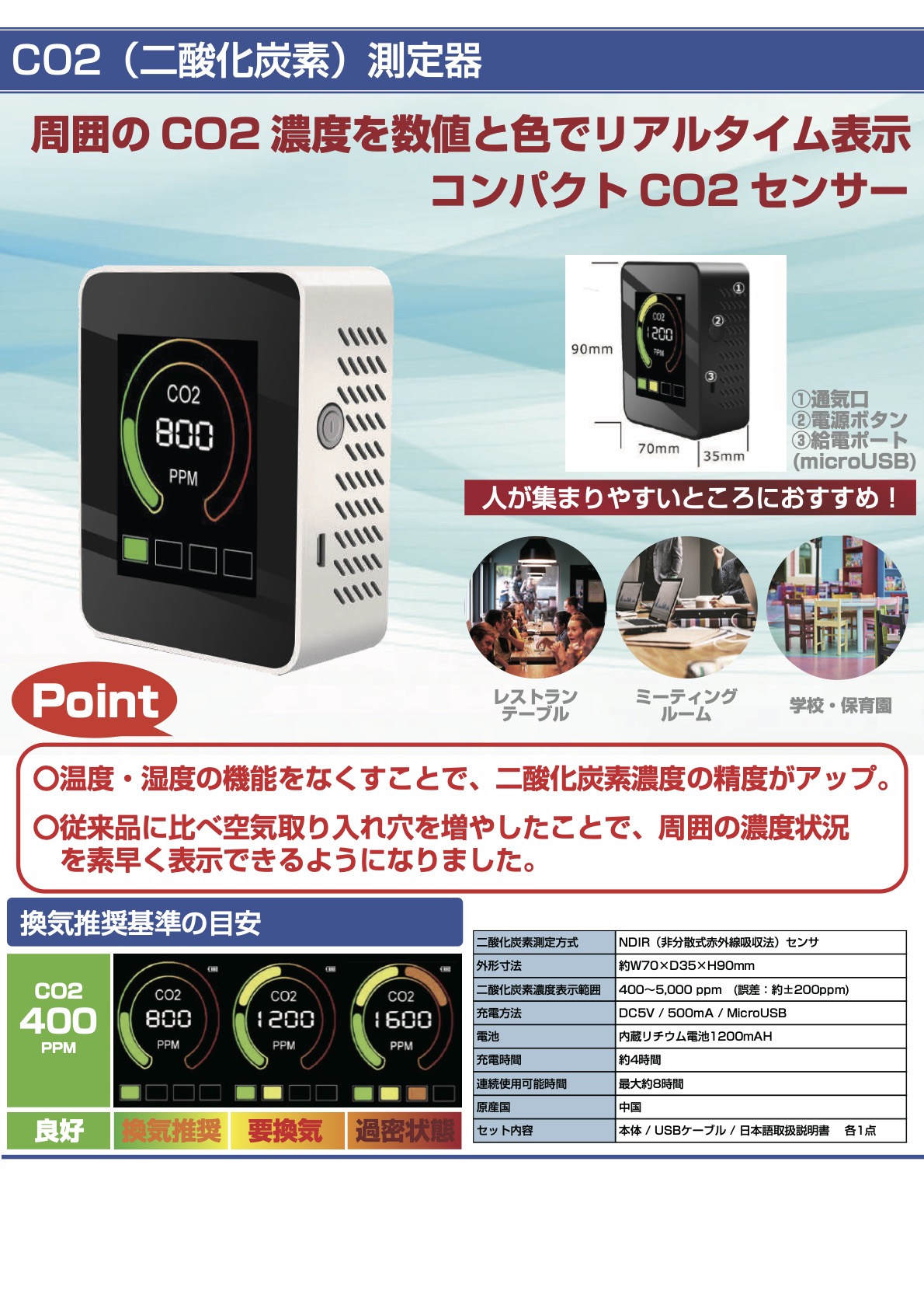 CO2測定器　販売開始
