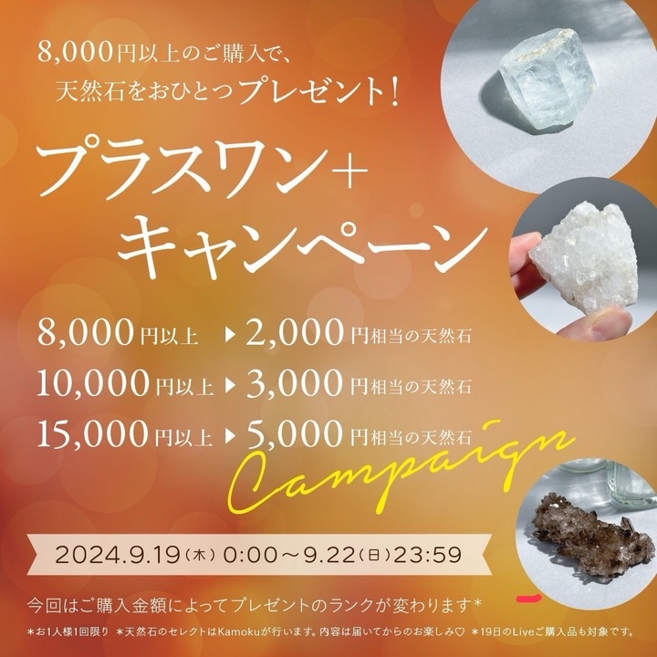 【プラスワン+キャンペーン】9/19(木)0:00~9/22(日) 23:59