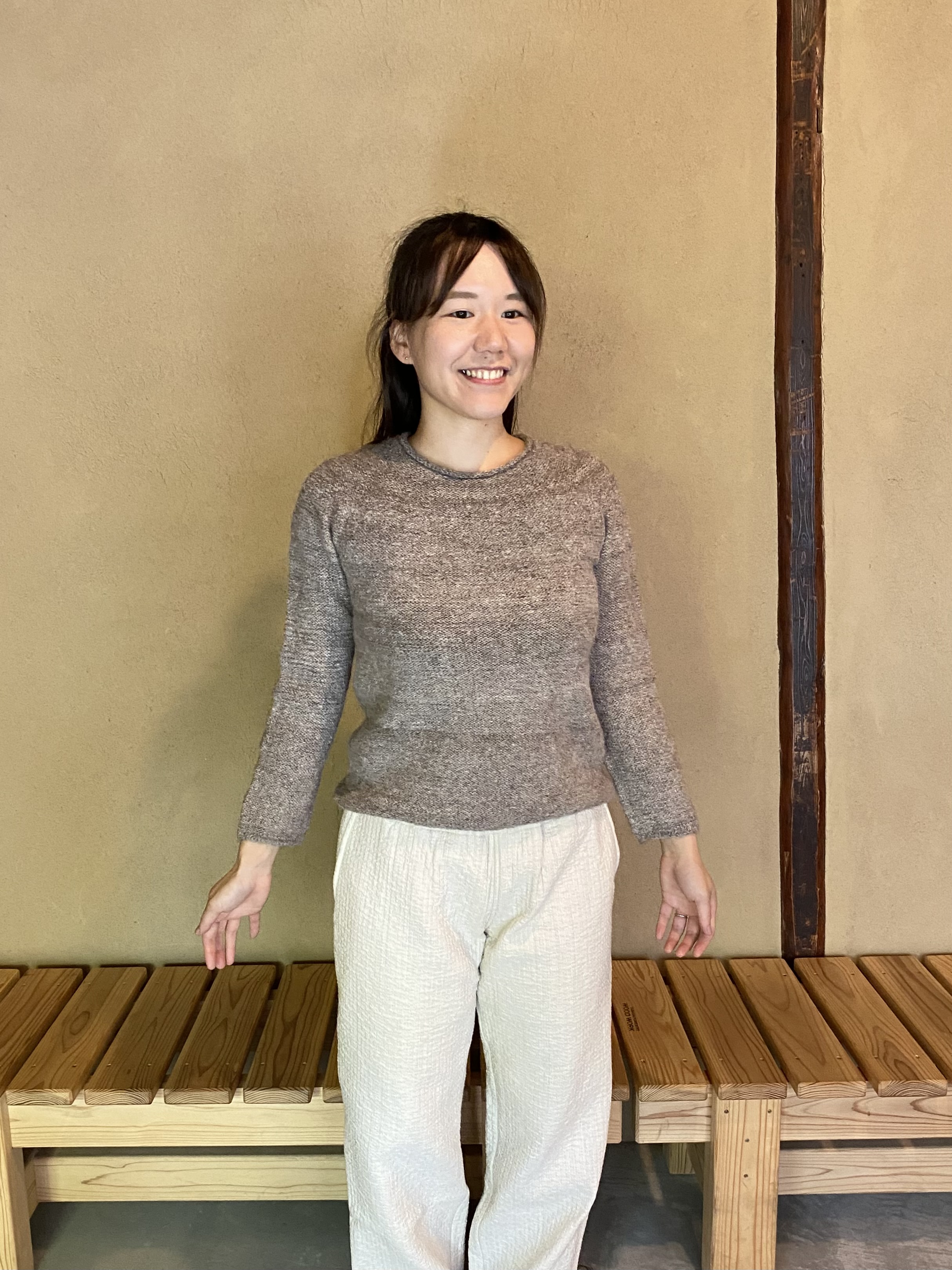 プエンテ　手紡ぎ丸ヨークセーター　Rueca（ルエッカ）
