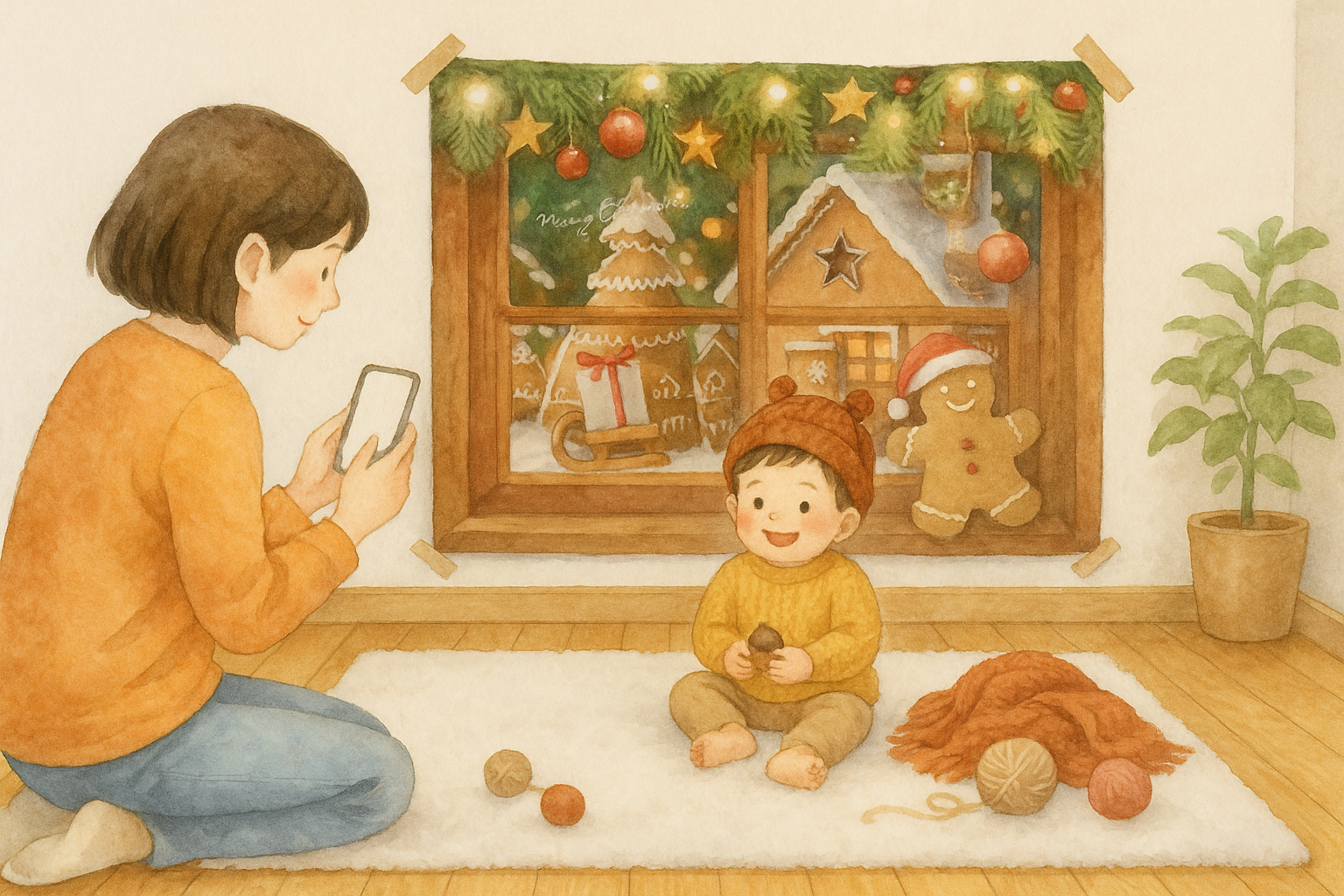 リビングが一瞬でフォトスタジオに。クリスマスのおうち撮影をもっと楽しくする工夫