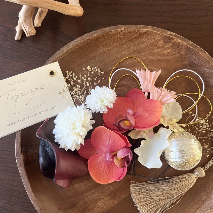 【新作続きます!】鮮やかなブラッドオレンジ胡蝶蘭やワイン色カラーの和装ヘッドドレス ができました。