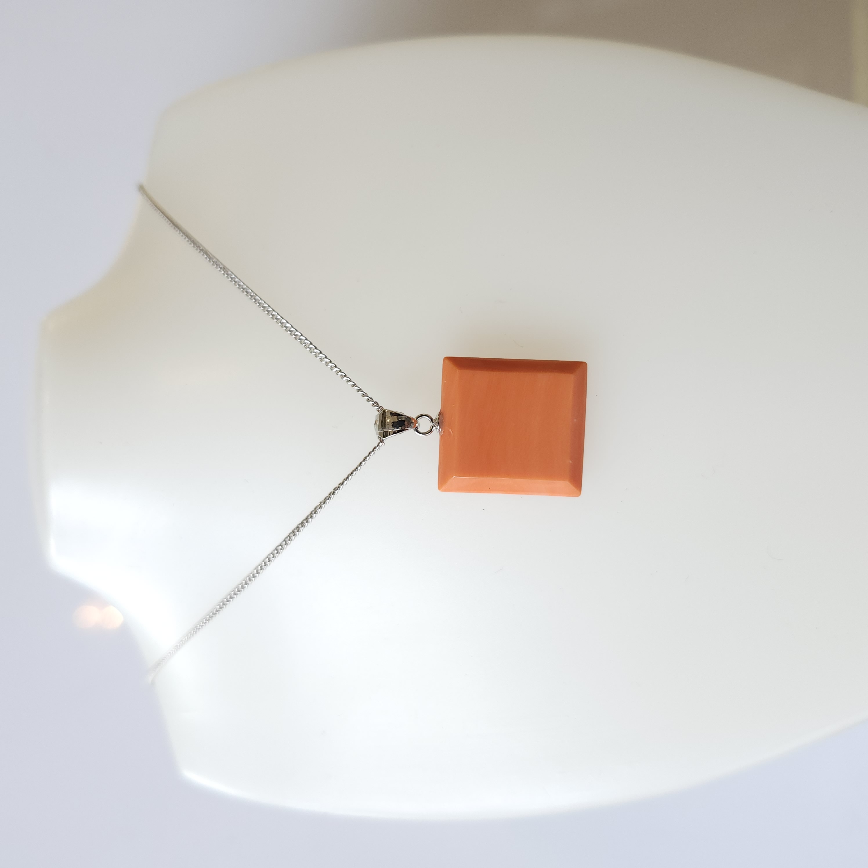 【新掲載】桃色珊瑚ペンダント(silver)