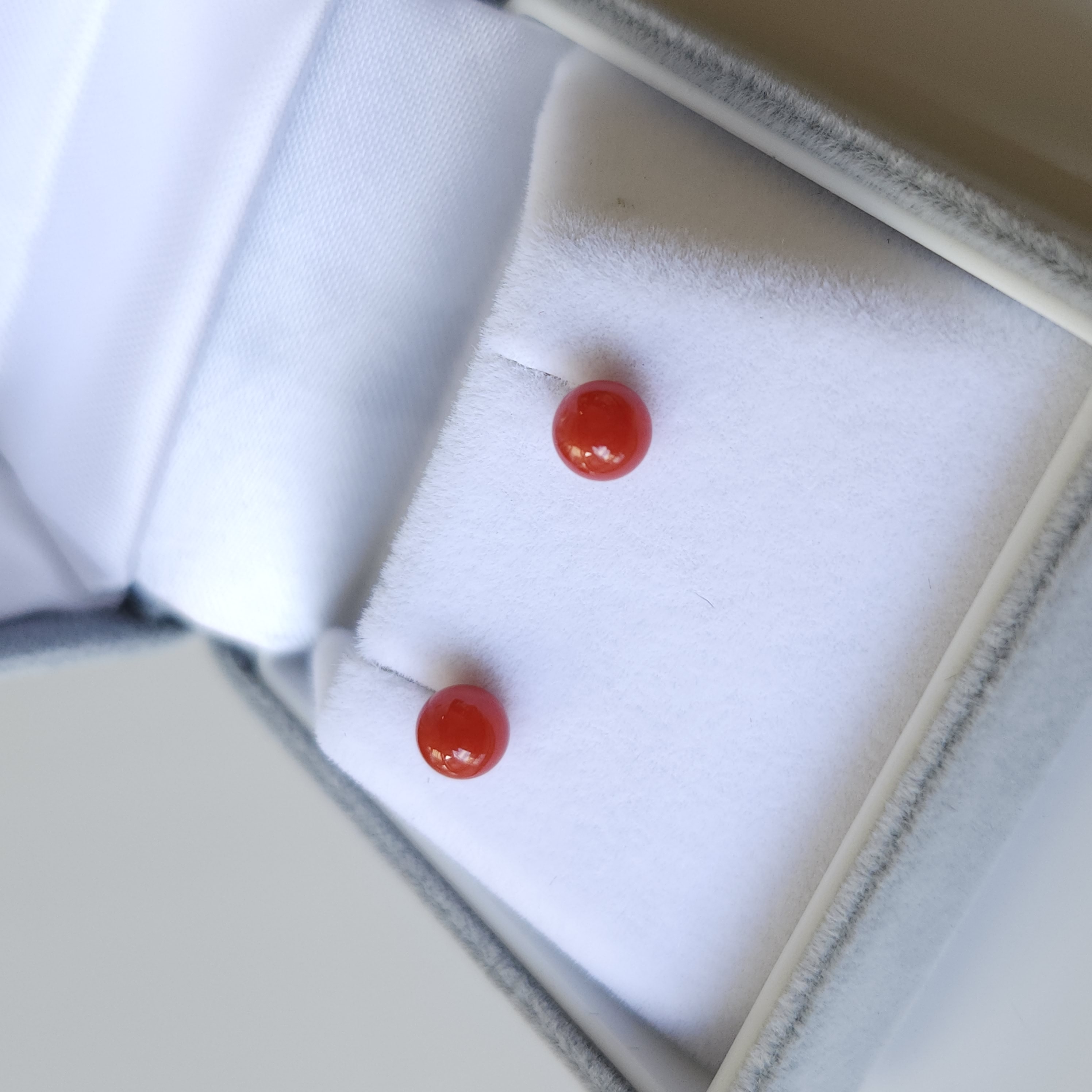 【新掲載】血赤珊瑚ピアス(K18)