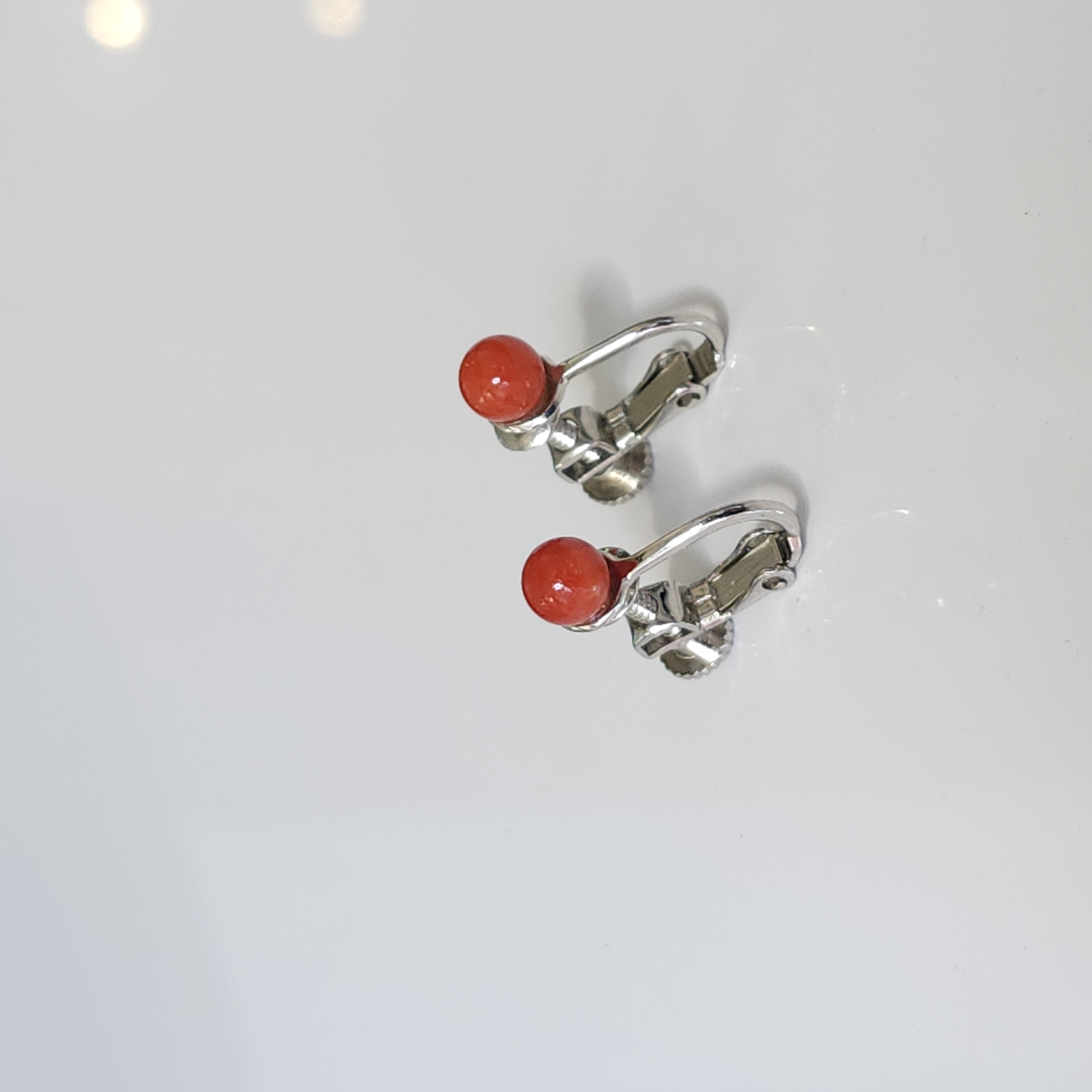 【新掲載】赤珊瑚玉イヤリング