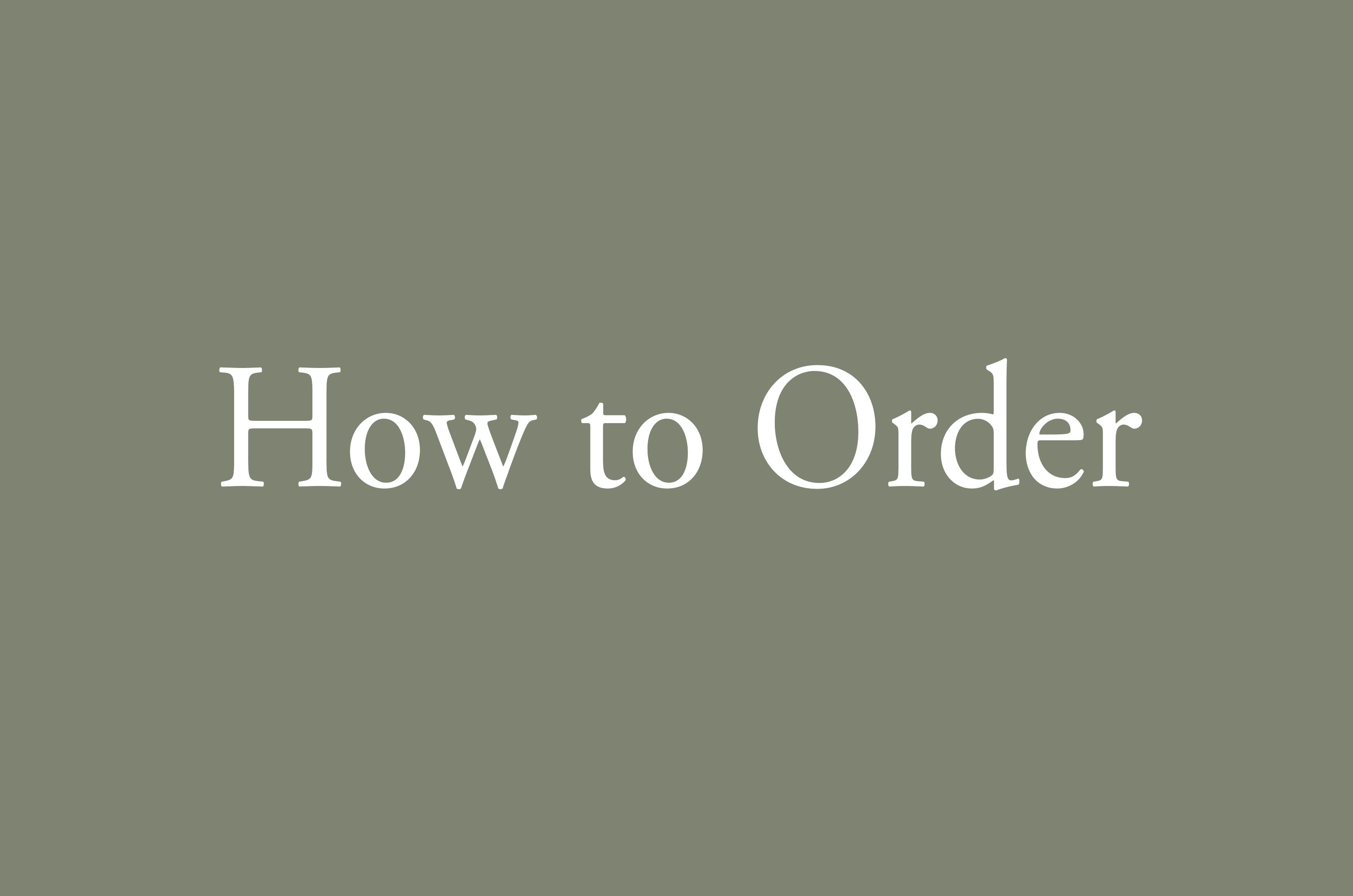 How to Order