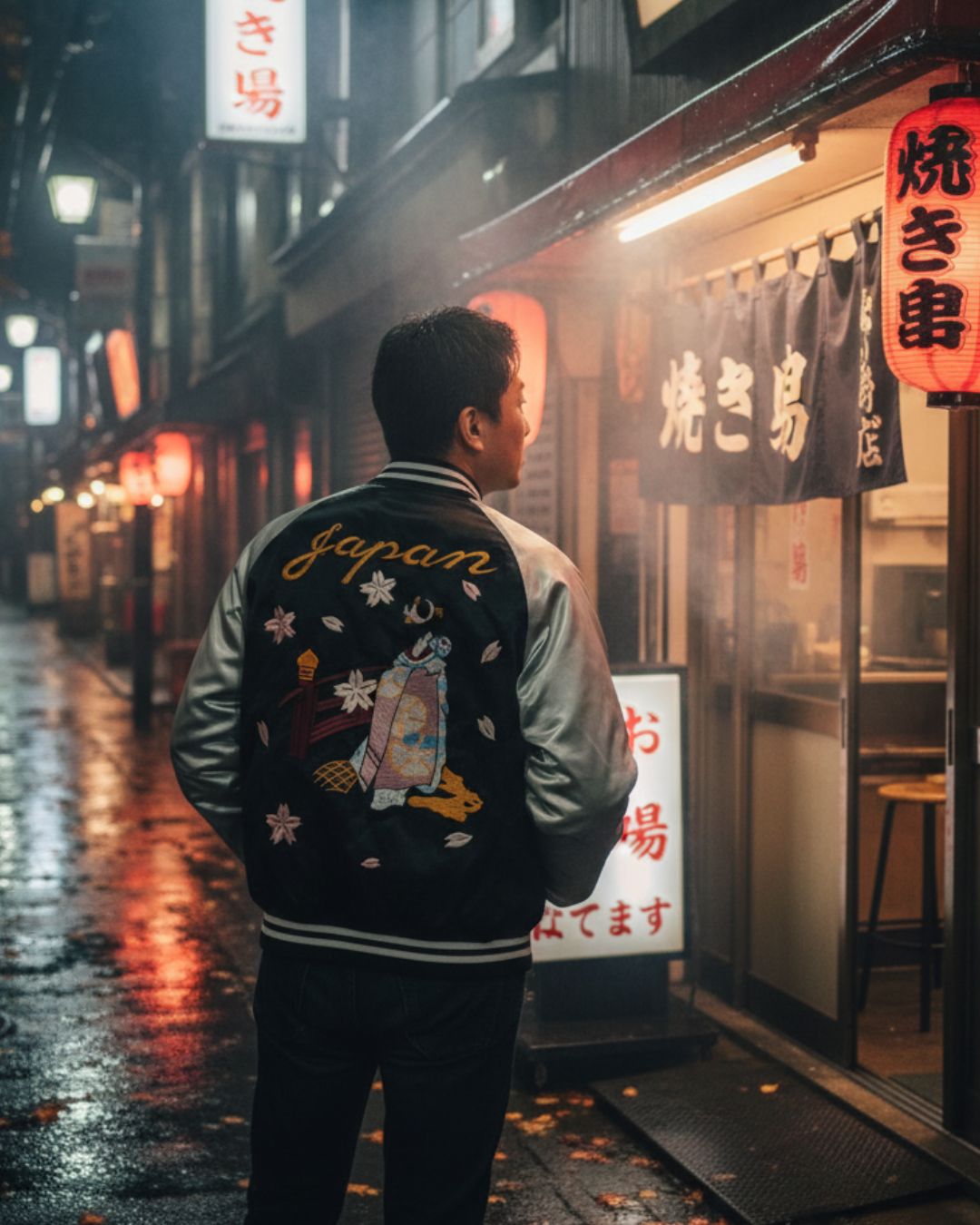 舞妓さん刺繍のスカジャン