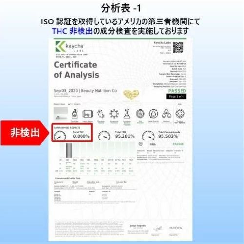 THC非検出の成分検査を実施しております♪