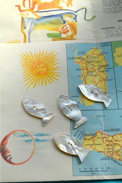 貝の魚たち　DIY用ボタン