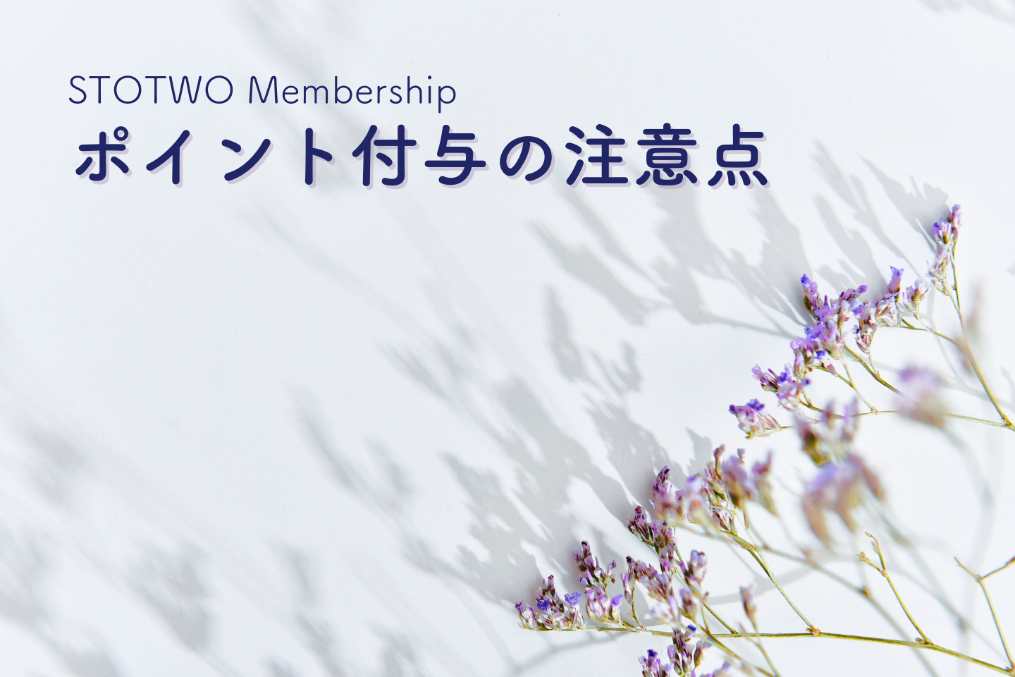 【STOTWO Membership会員のお客様へ】ポイントを貯める方法について