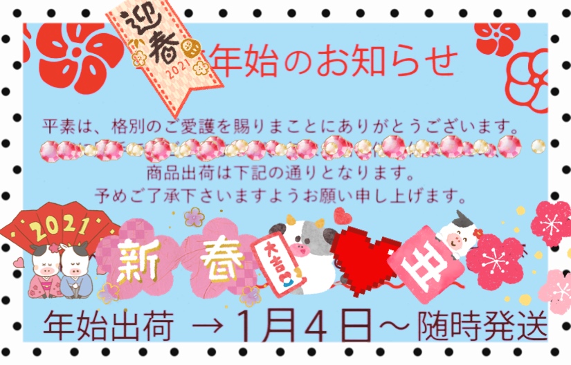 💚【2021年⭐️年始🎍商品発送業務の御案内】