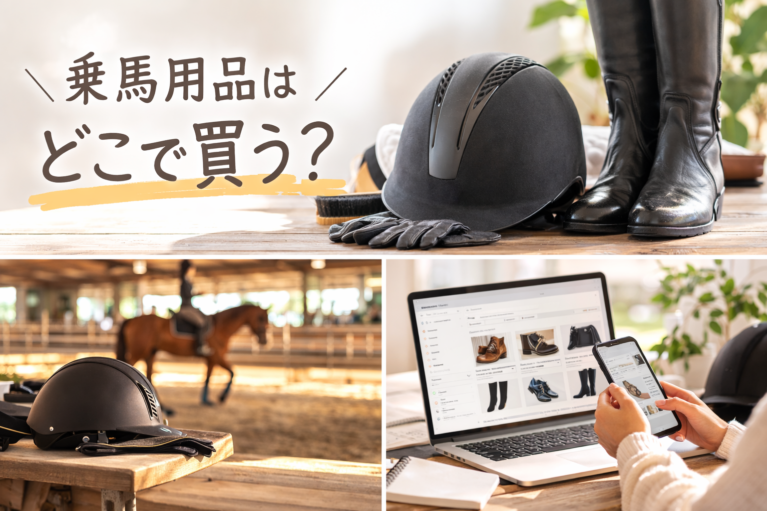 乗馬用品はどこで買う？ 乗馬クラブ・馬具店・通販のメリットとデメリット