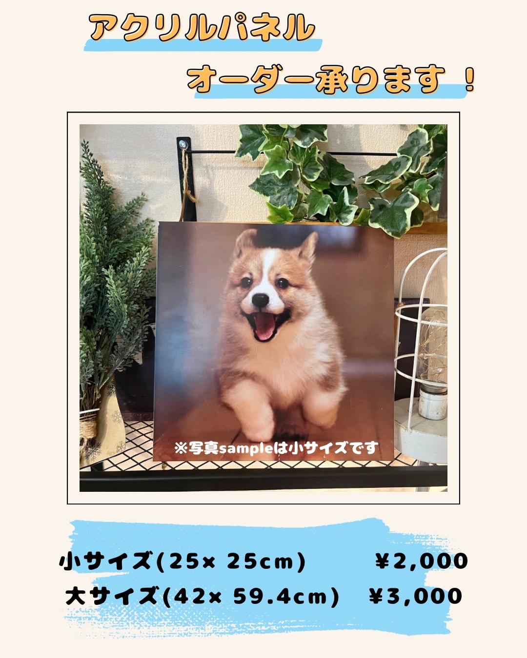アクリルパネルオーダー承ります🐶🐾