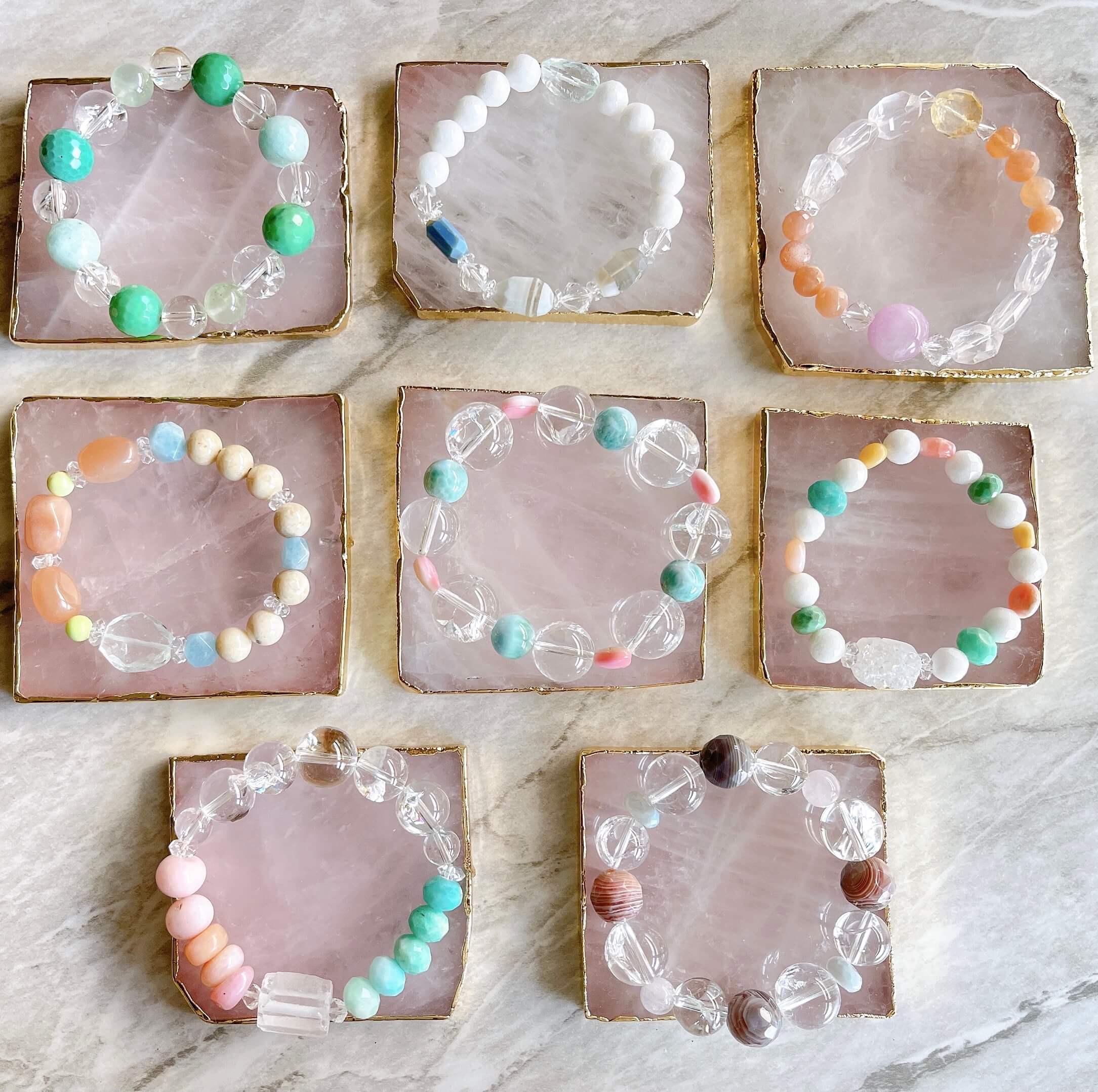 新入荷品ローズクォーツコースター💗とブレスレット受注製作品💎✨のお知らせ❣️