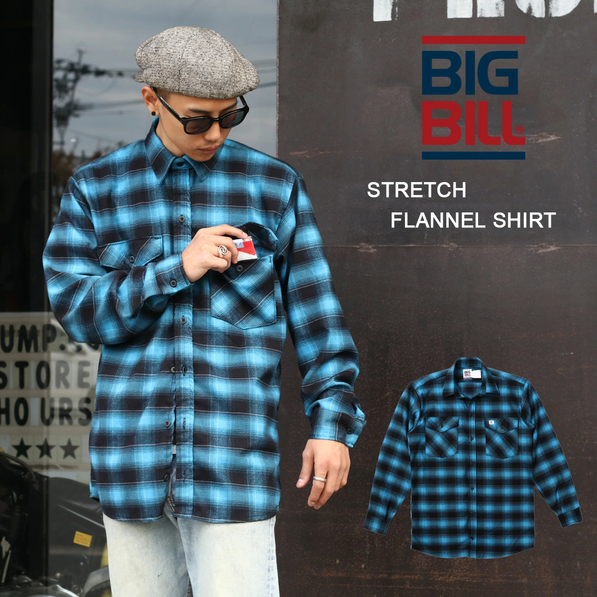 ≪New in≫BIG BILL Stretch Flannel Shirt