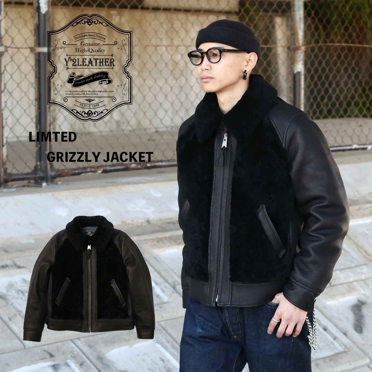 ≪New in≫Y’2 LEATHER LIMTED GRIZZLY JACKET