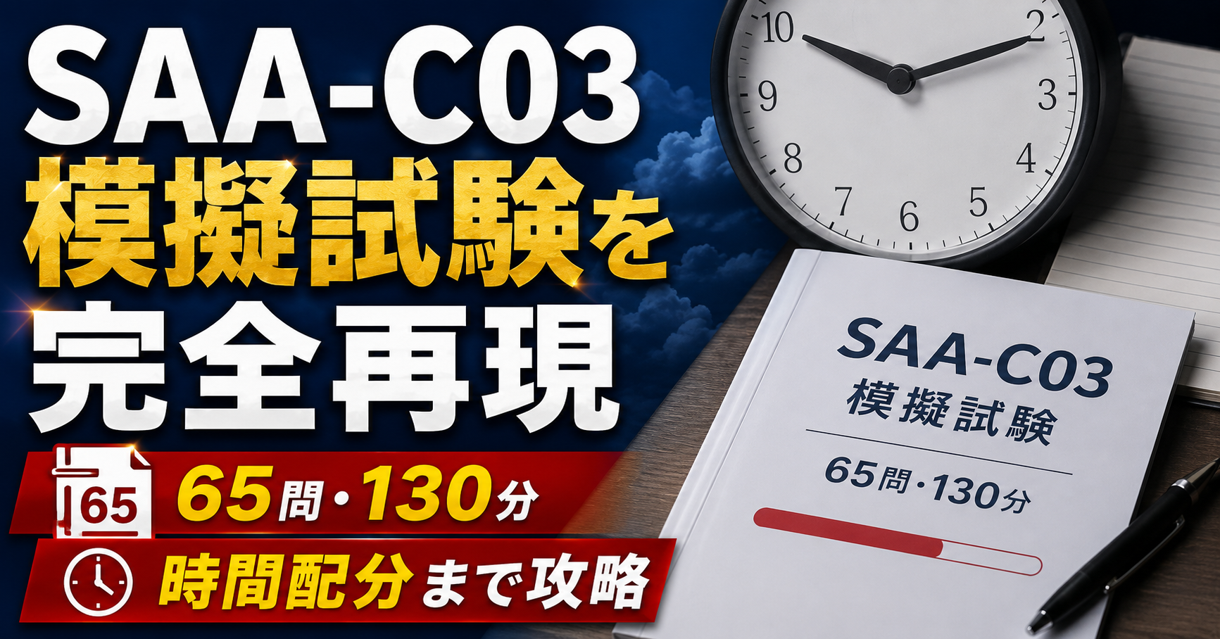 SAA-C03模擬試験の完全ガイド｜65問・130分を再現する方法