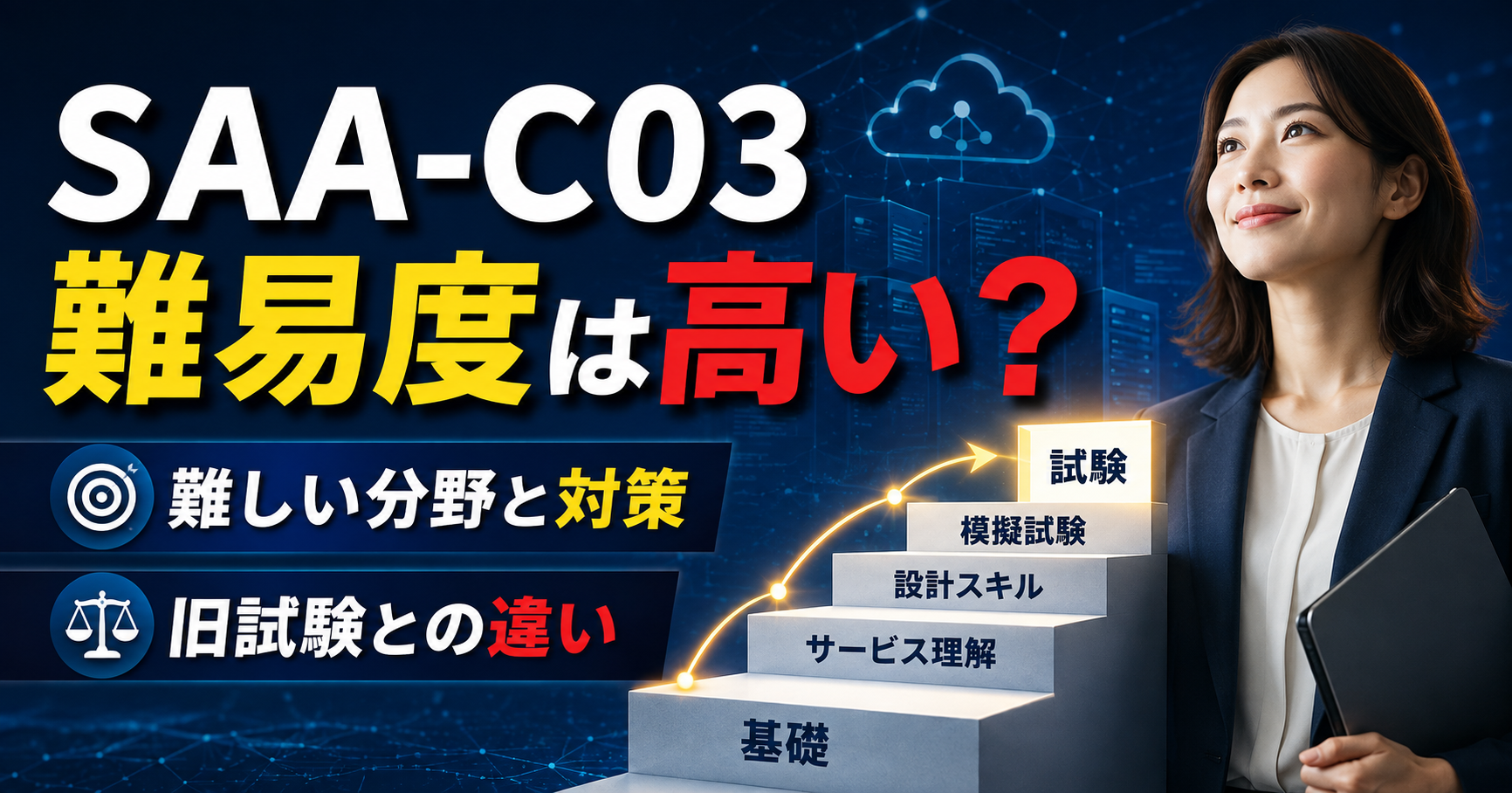 SAA-C03の難易度は？旧試験との違い・難しい分野・対策を解説