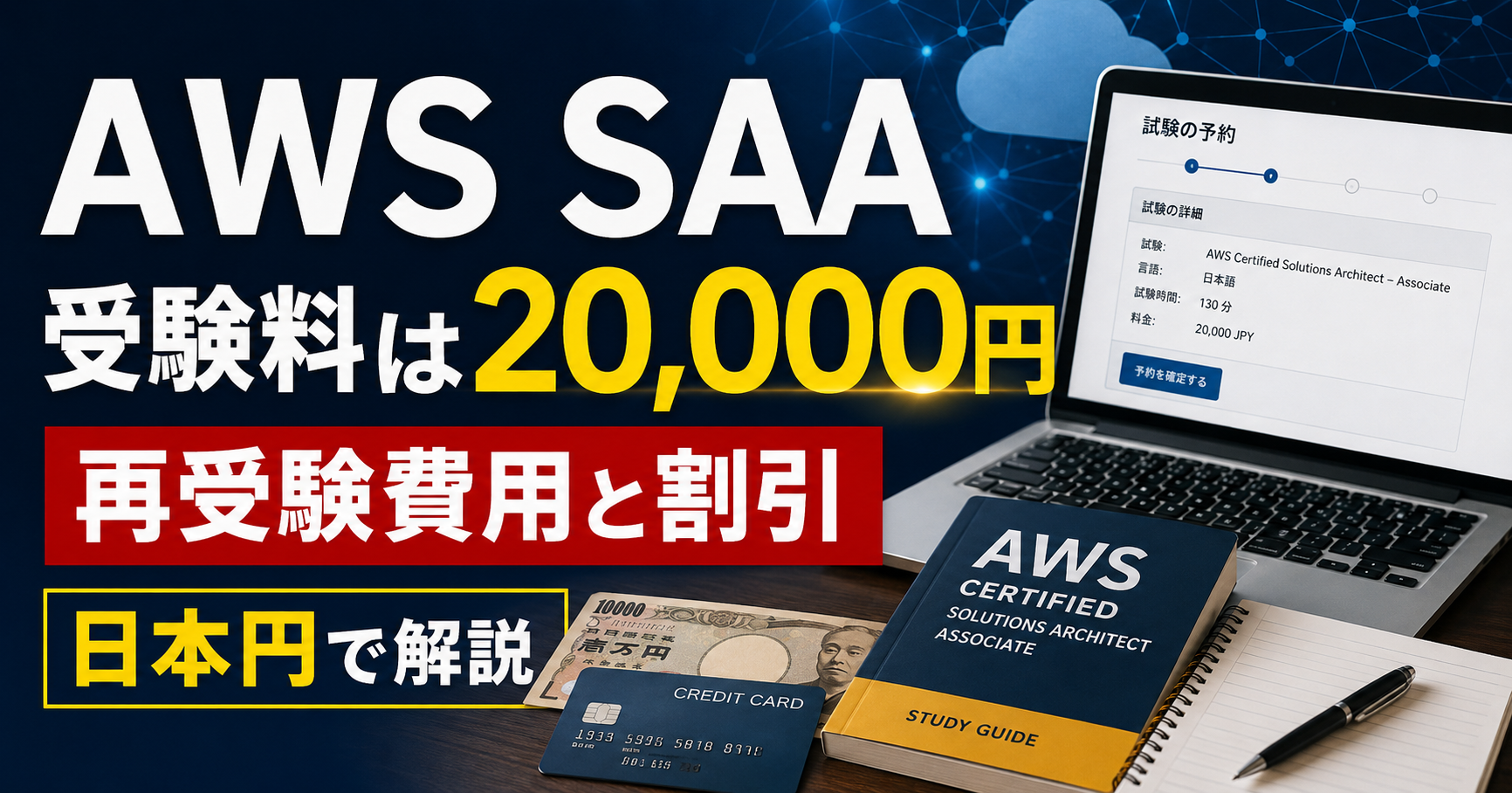 AWS SAAの受験料は20,000円｜支払い・再受験費用・割引を解説