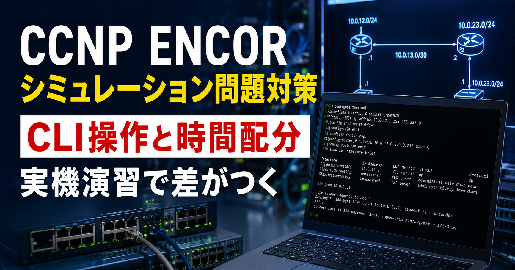 CCNP ENCORのシミュレーション問題対策｜CLI操作・頻出分野・時間配分を解説