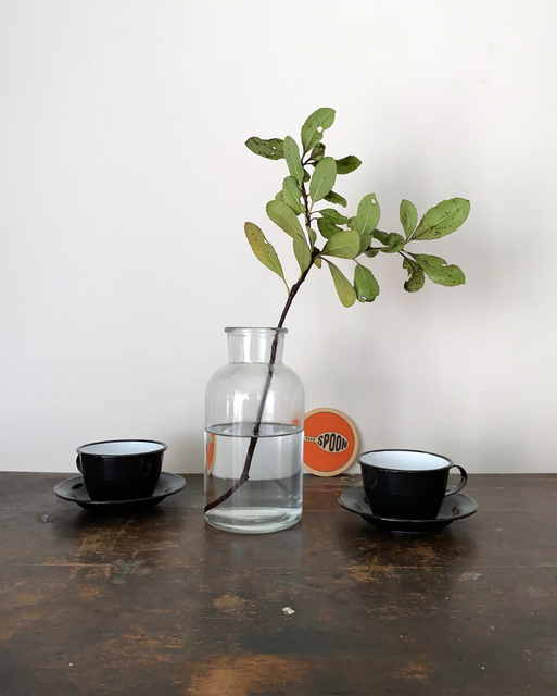 カップ＆ソーサー ホーロー 黒｜Enamel Cup & Saucer Black
