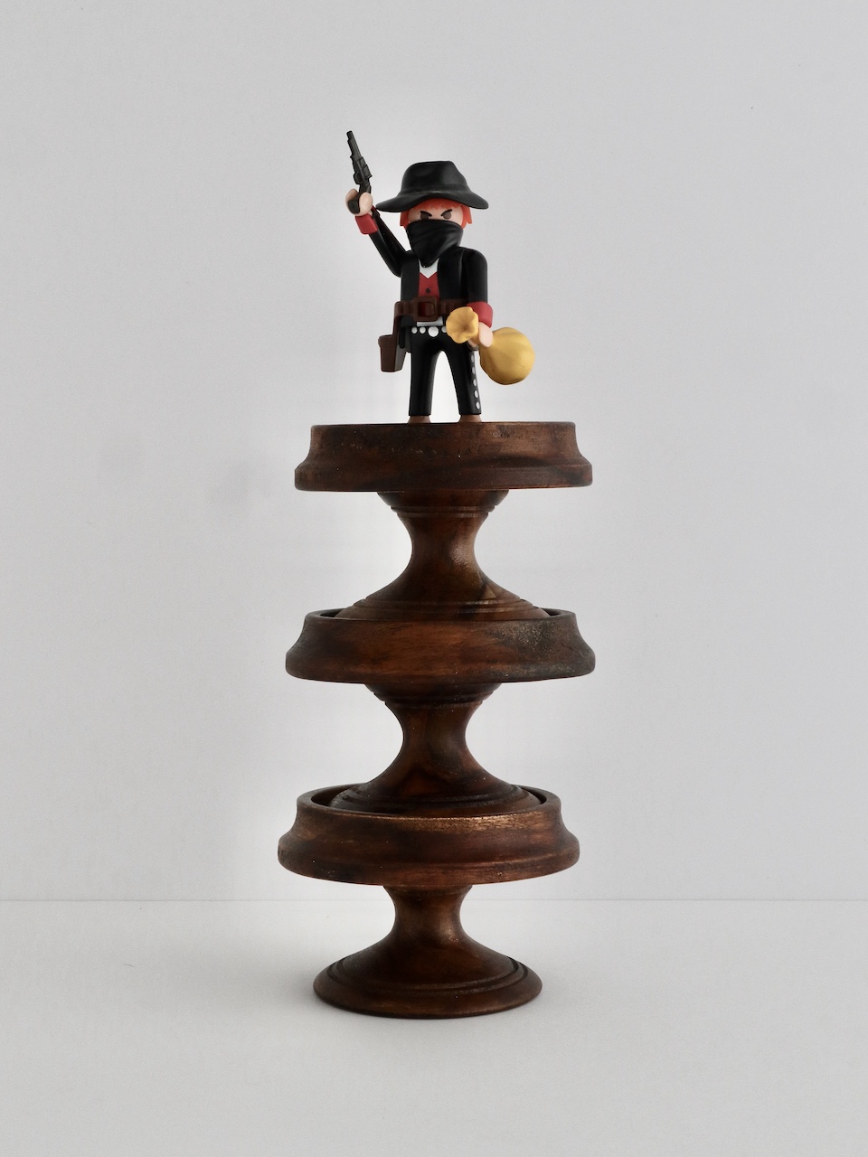 Wooden Carved Candle Holder Stand Small