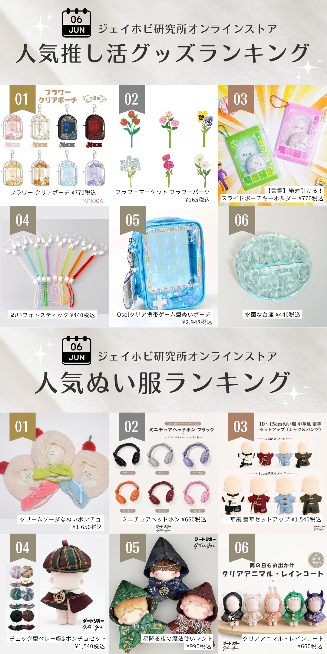 ジェイホビ研究所オンラインストア 6月の人気商品ランキング♔