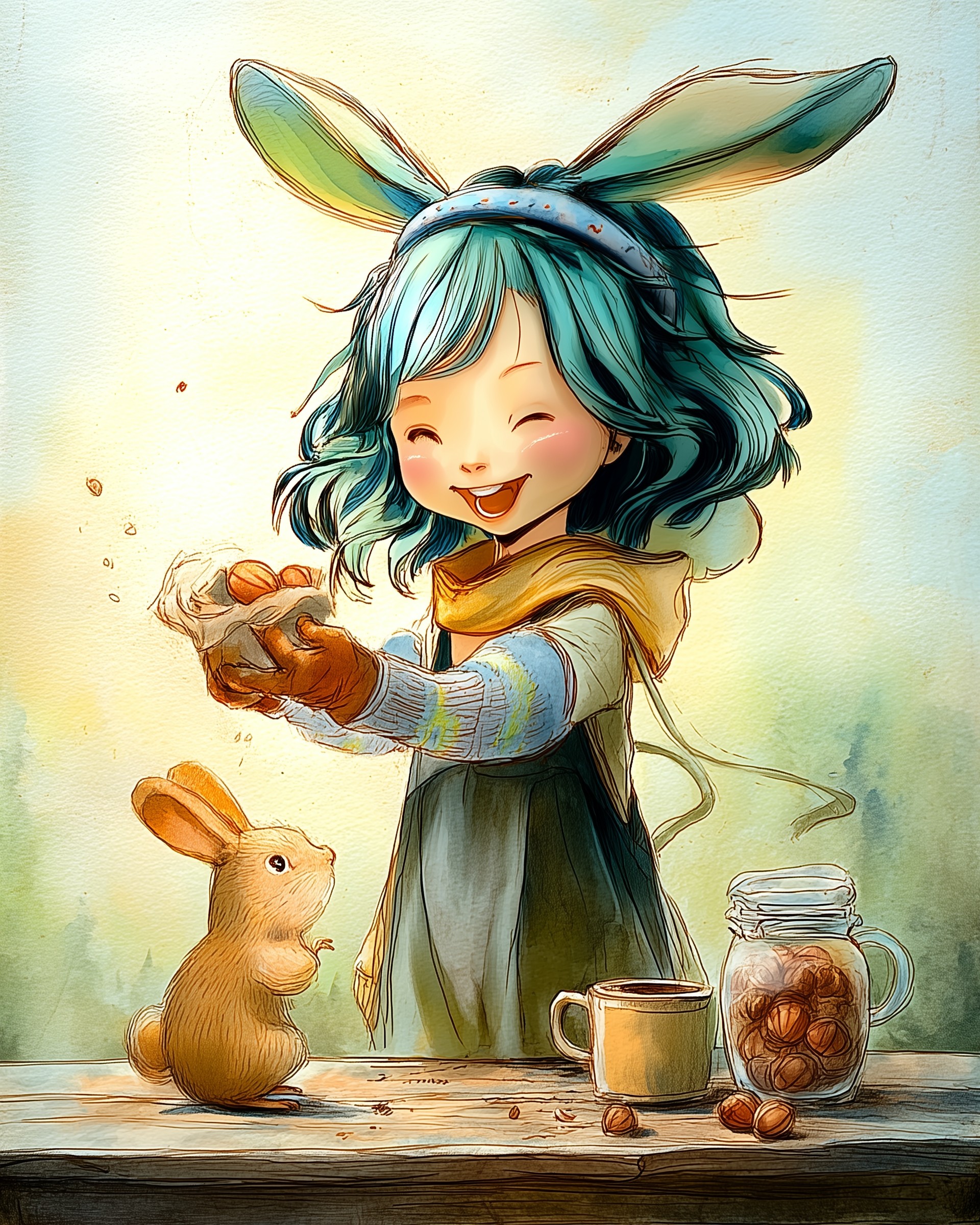 分ける朝、ほどける心 ― みぃとミイモリの小さなおやつ時間 ―