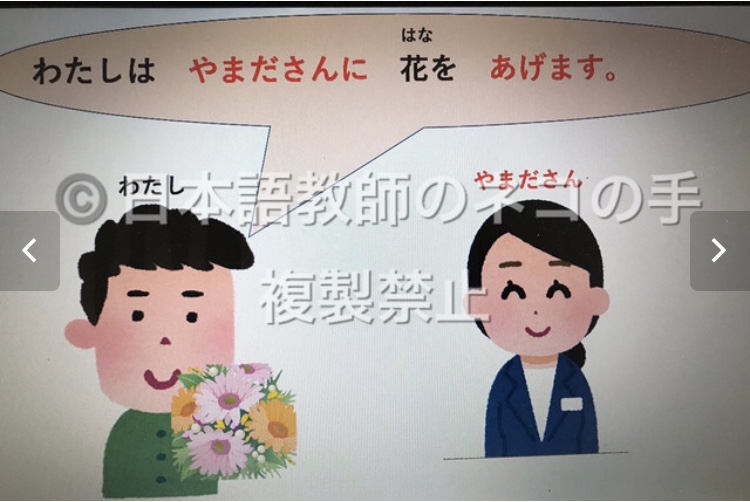 「あげます」：練習用PowerPointスライド