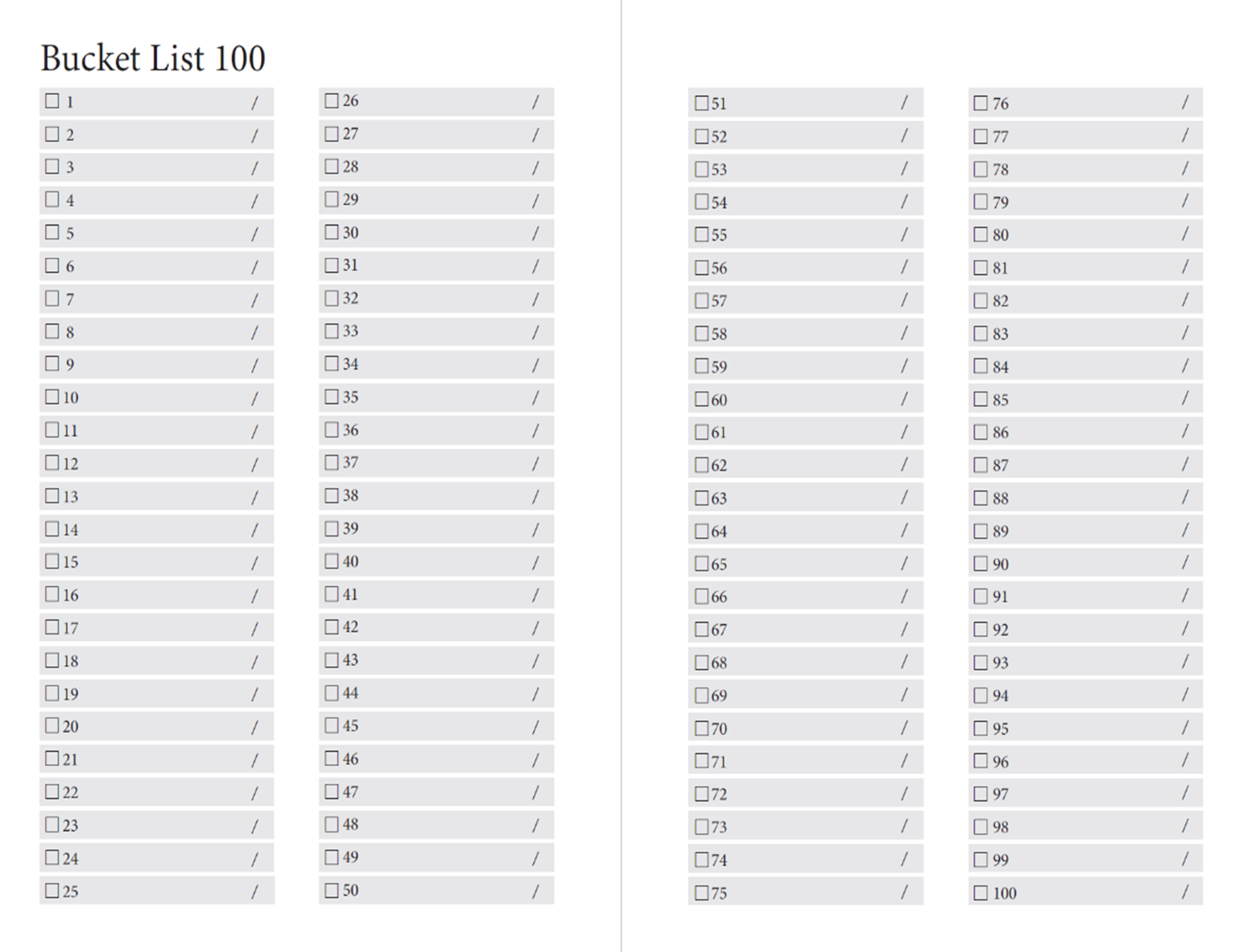 ざくざく書き出してみる やりたいことリスト100