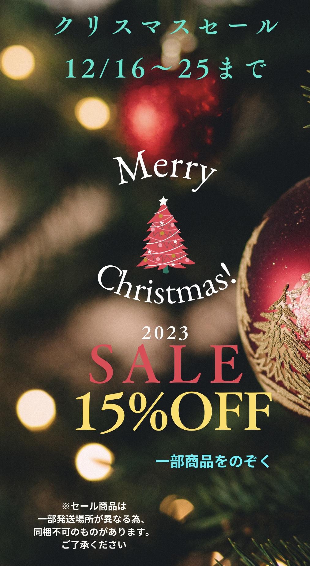 クリスマスセールを開催します♪