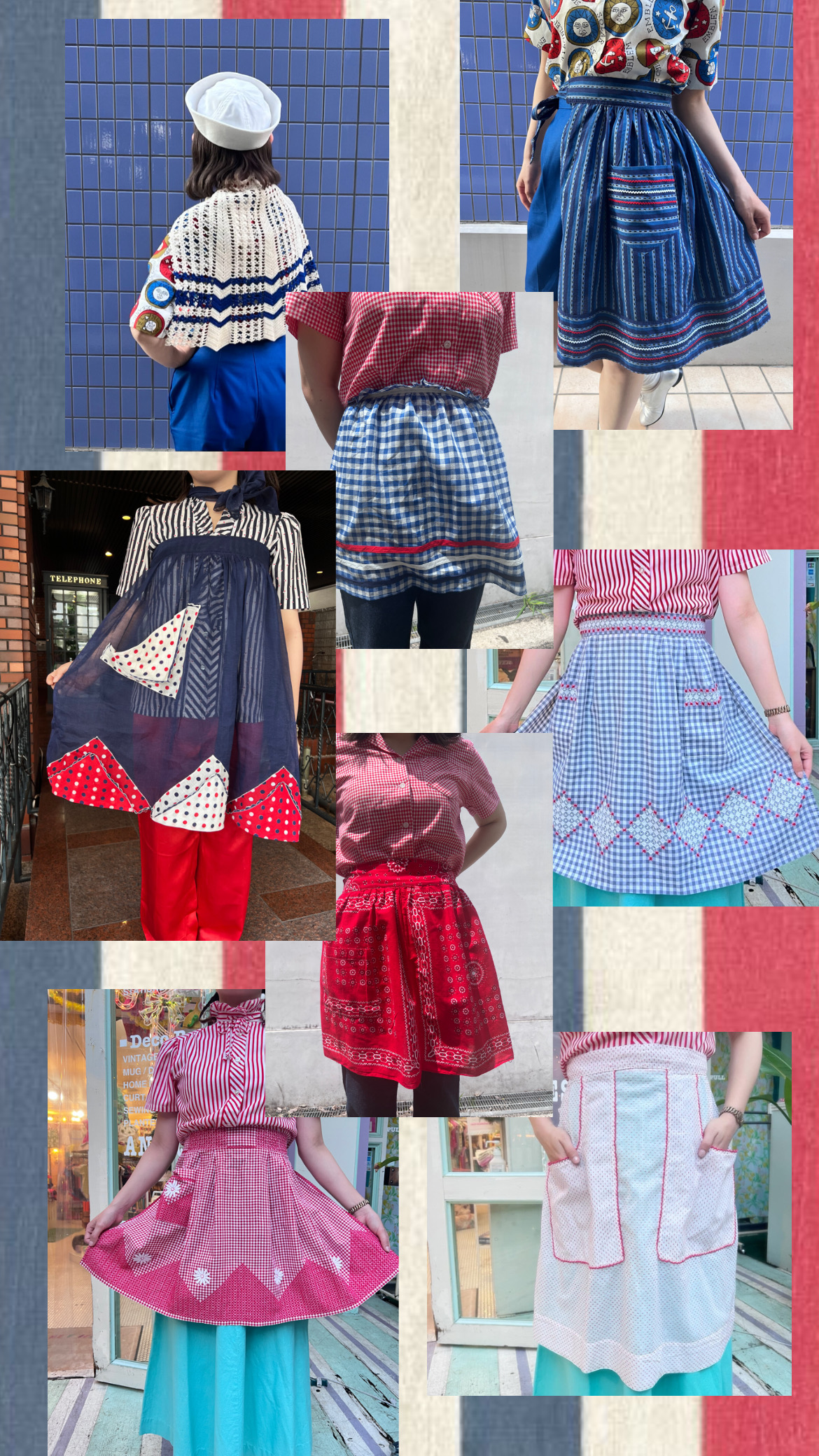 夏にぴったりのトリコロールカラーエプロン入荷しました*