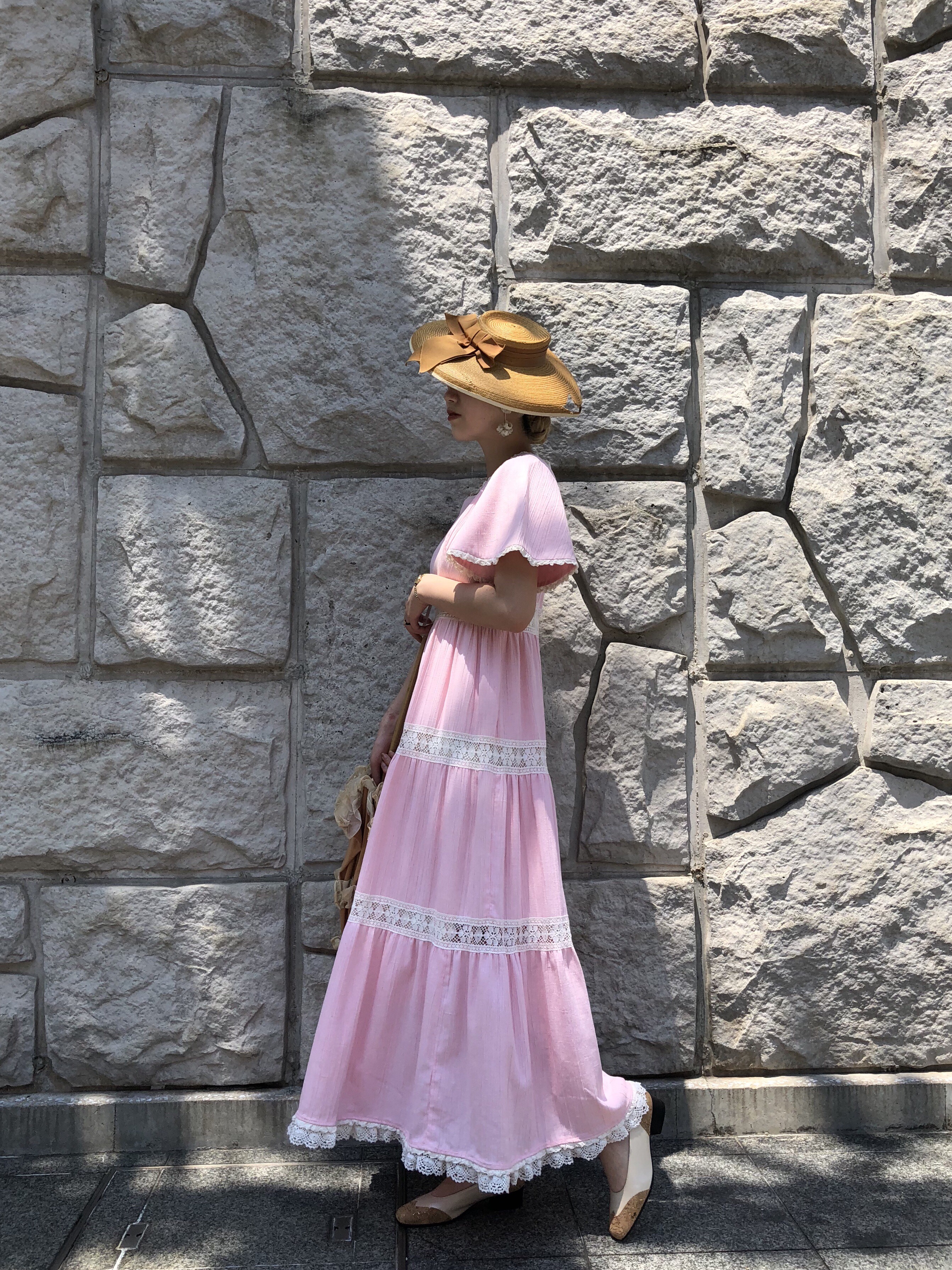 ＜SALE＞70's pink long dress掲載いたしました