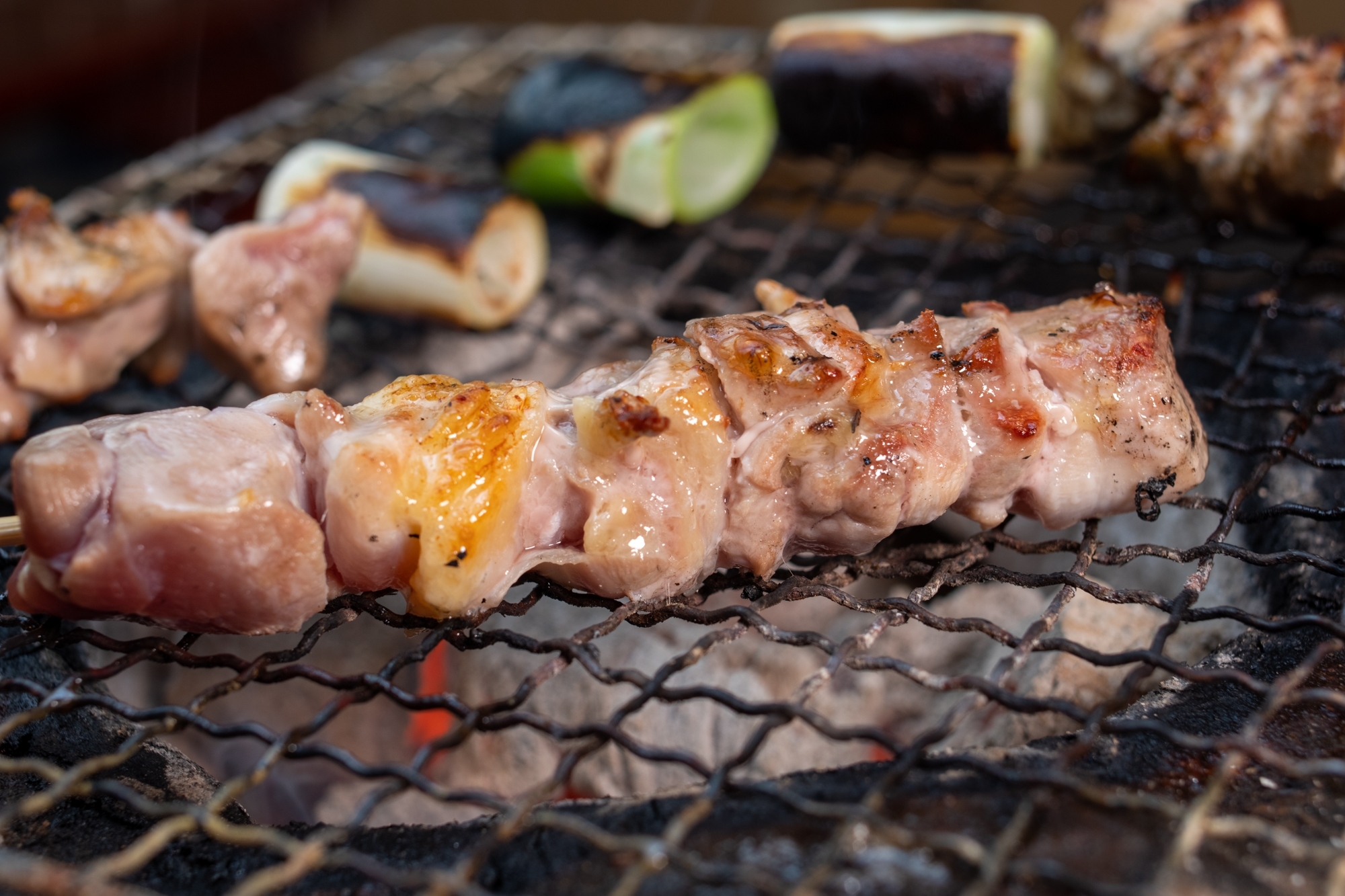 キャンプやバーベキューで焼き鳥が人気♬