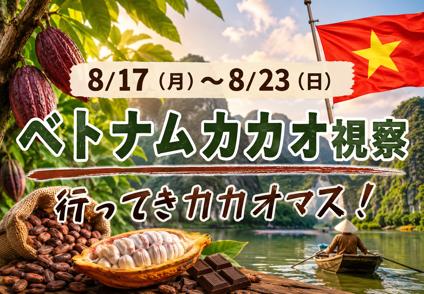 8/17から約1週間、ベトナムへカカオ視察に行ってきカカオマス！