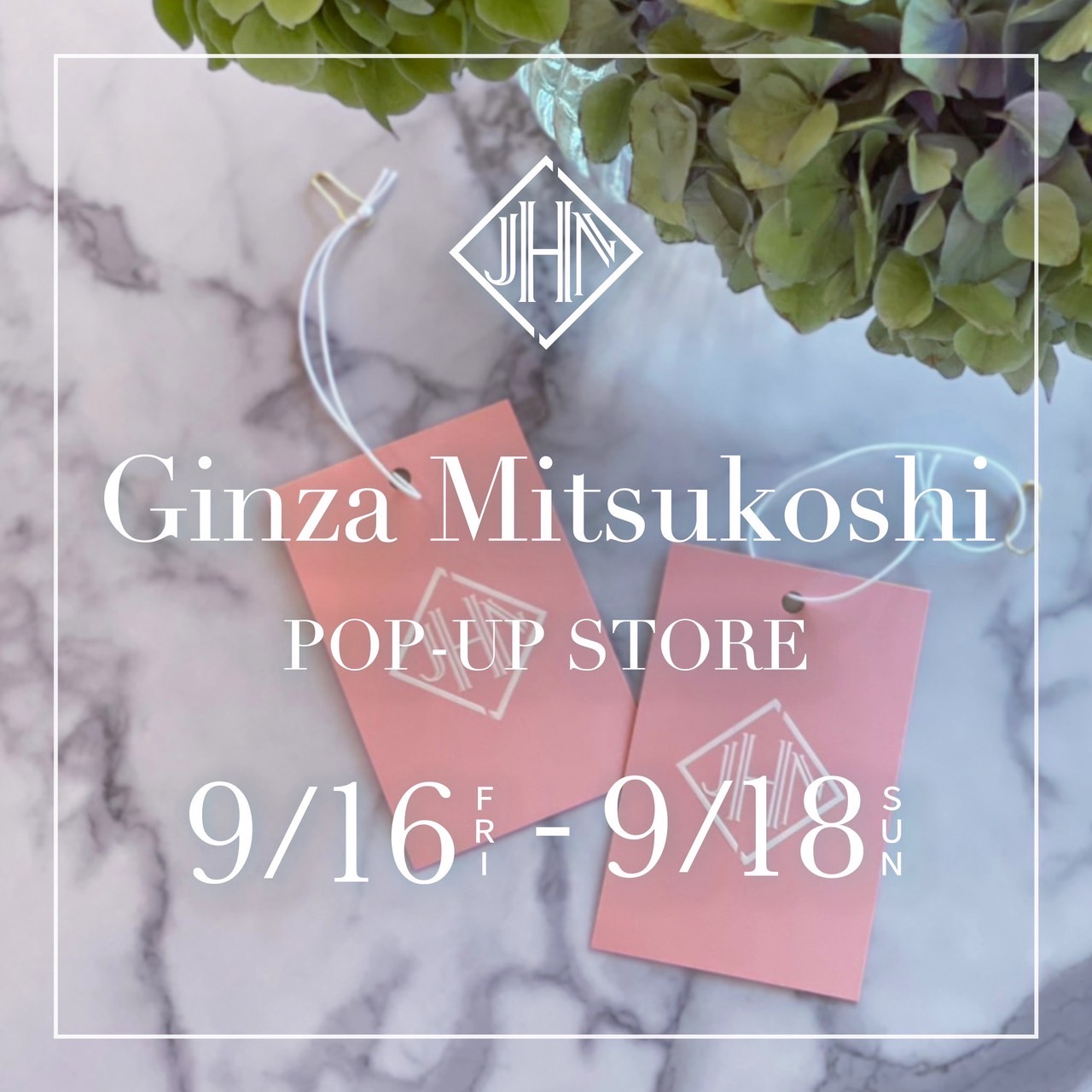 9/16～9/19　三越銀座店POP UPのご案内