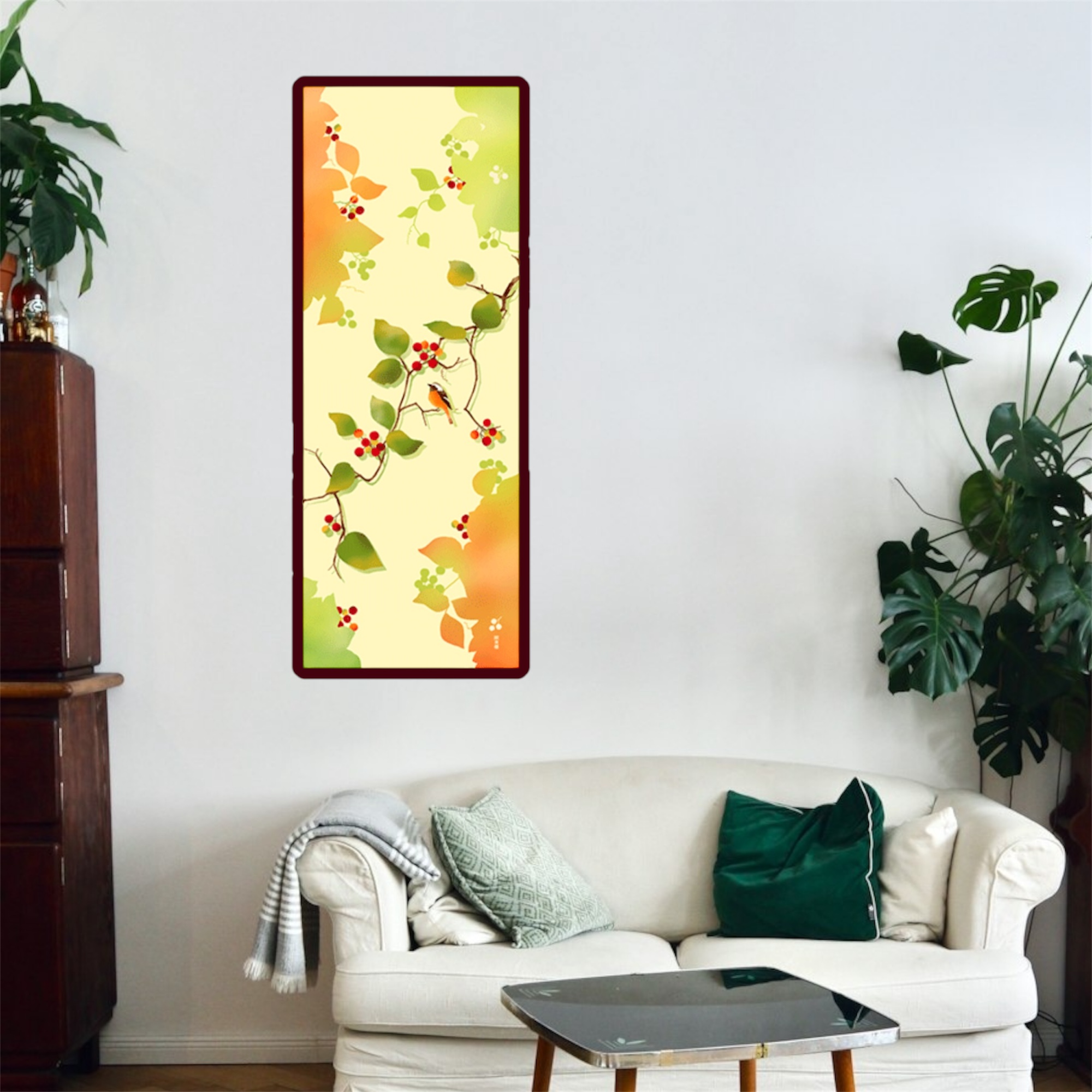 今月のおすすめ♪ 濱文様 絵手拭い『山帰来』