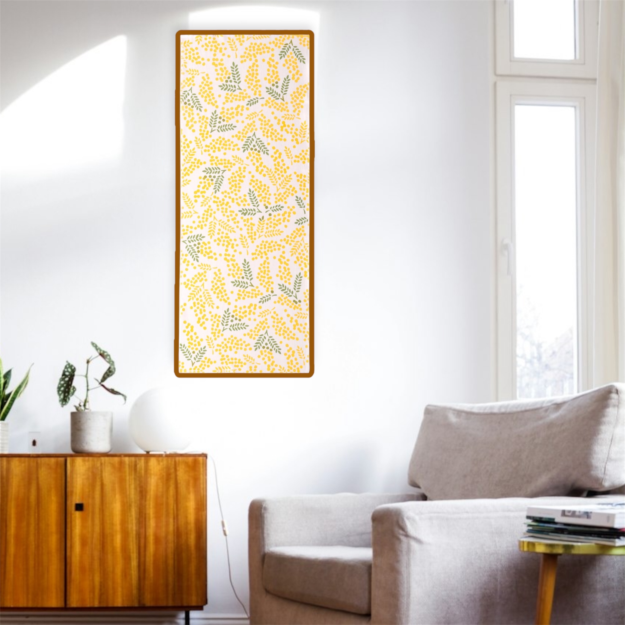 春の訪れを告げる「ミモザ」の手拭い♪