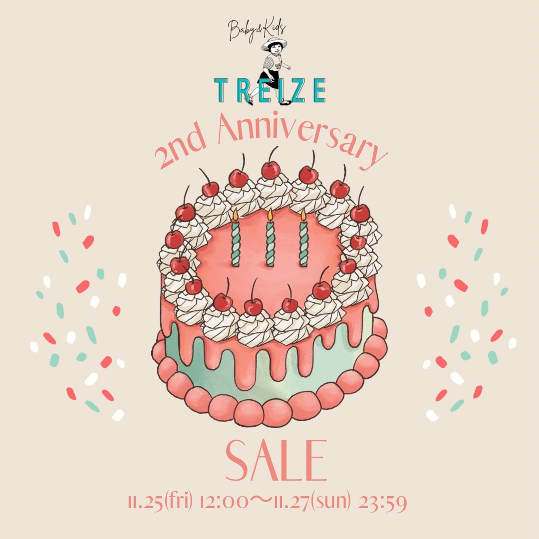 11/25(金)12:00〜 2nd Anniversary Sale🎂