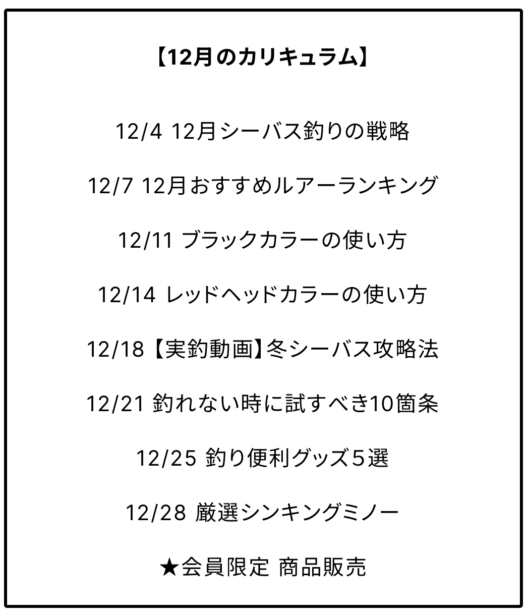12月のカリキュラム公開‼️事前に戦略を立てよう👍