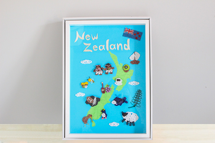 【店舗展示用】水引アートフレーム『水引ニュージーランドマップ』を制作しました！