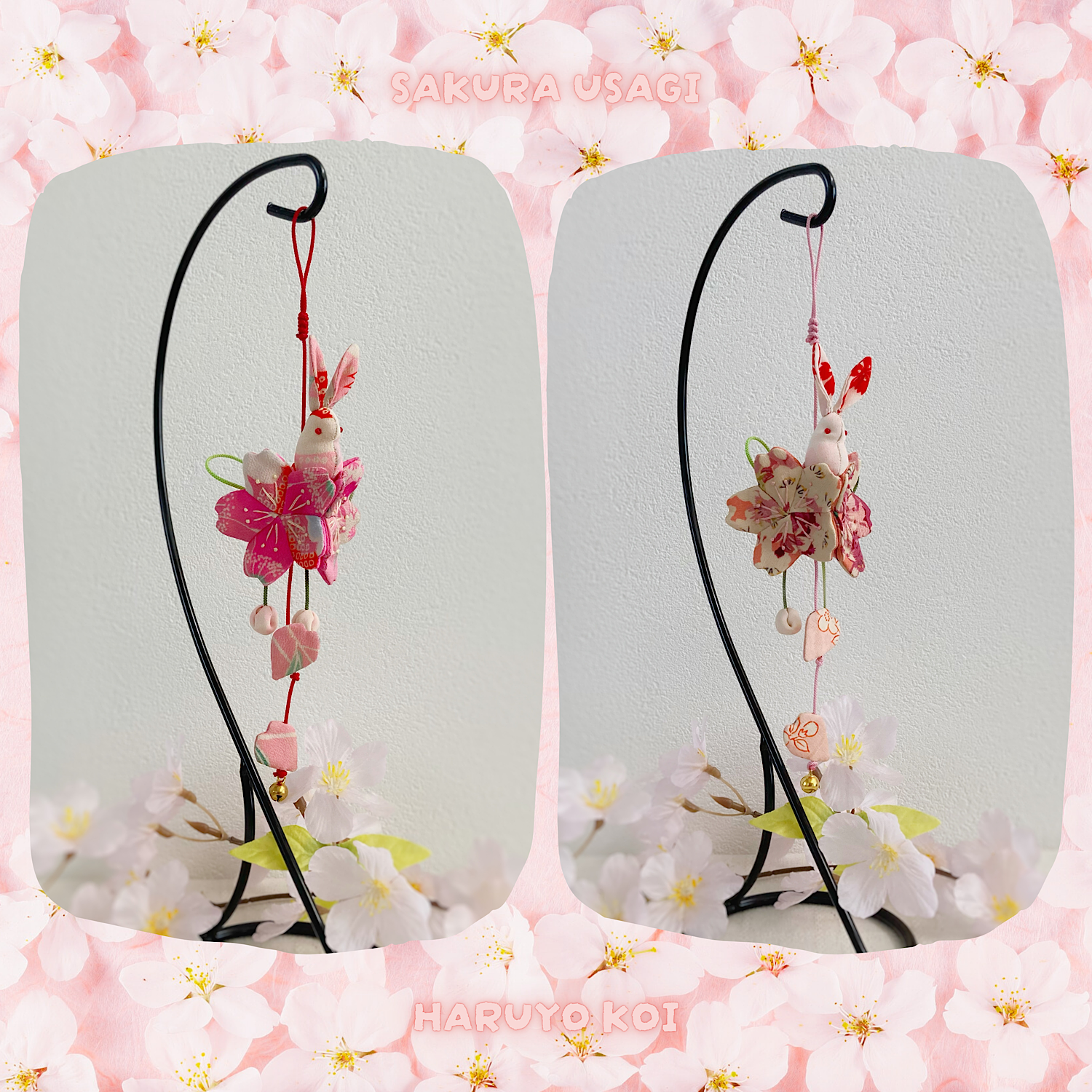 桜うさぎさんの吊るし飾り