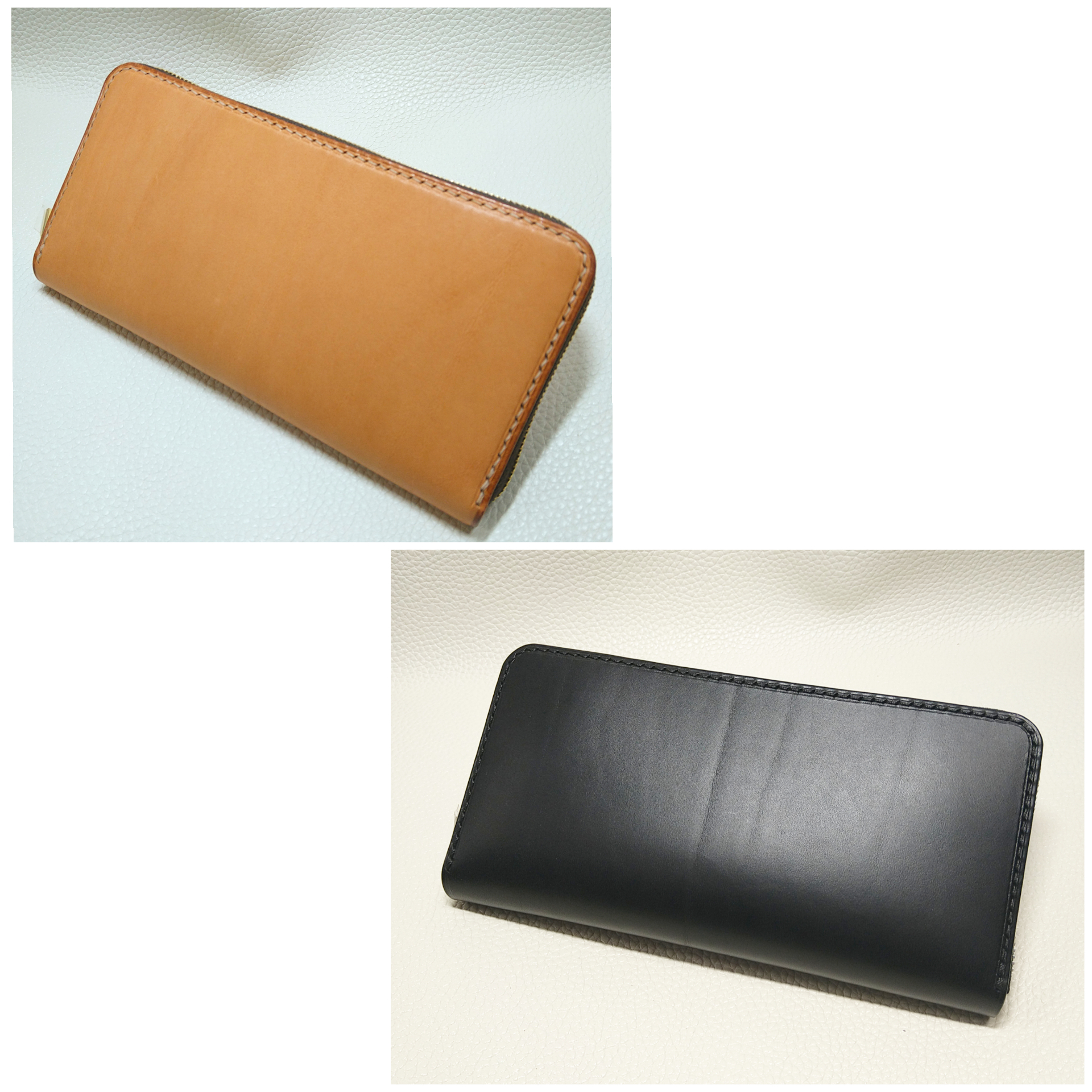 〜new zipper wallet〜black&natural