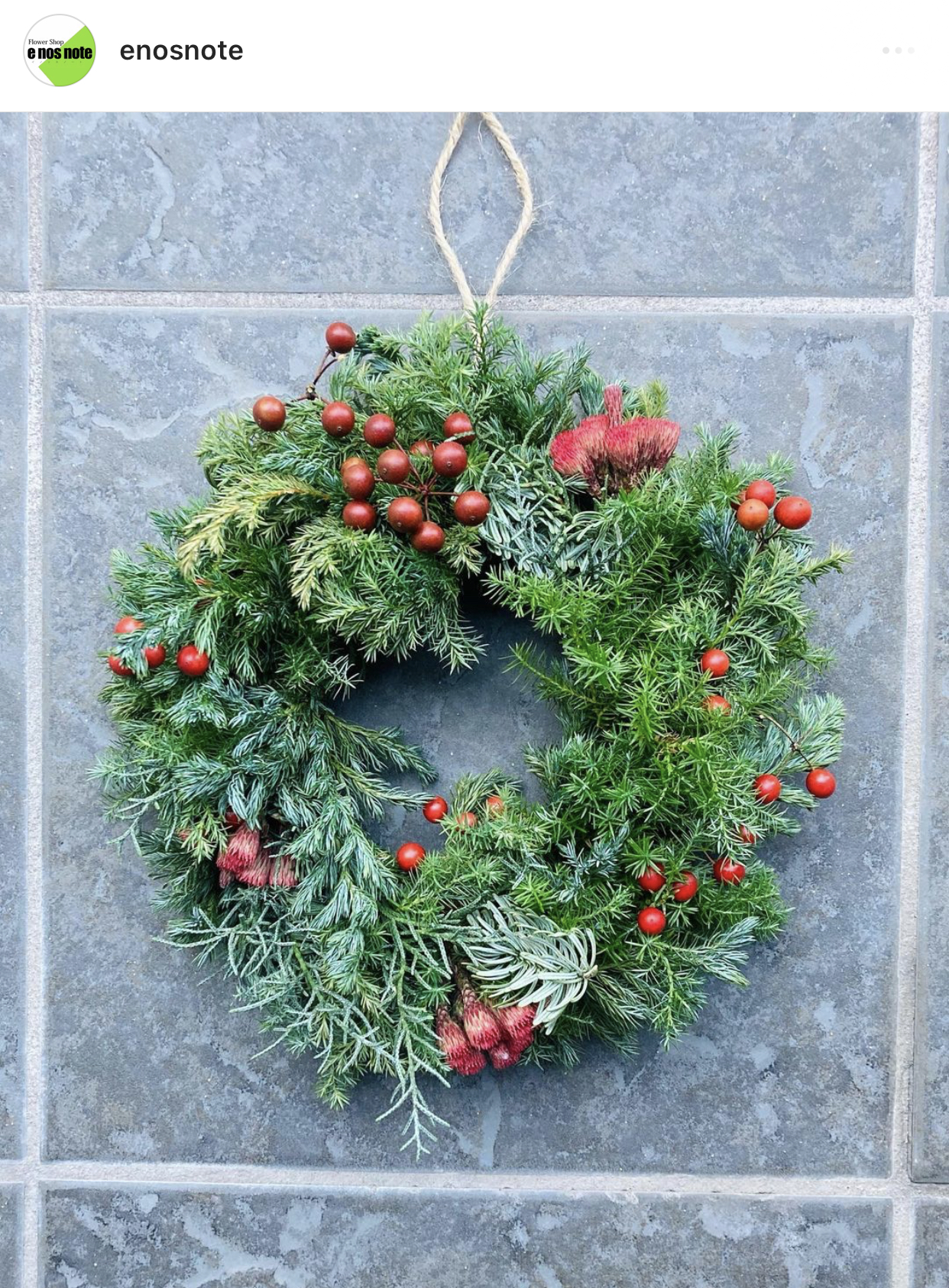 今日のお花🌸  クリスマスリース✨