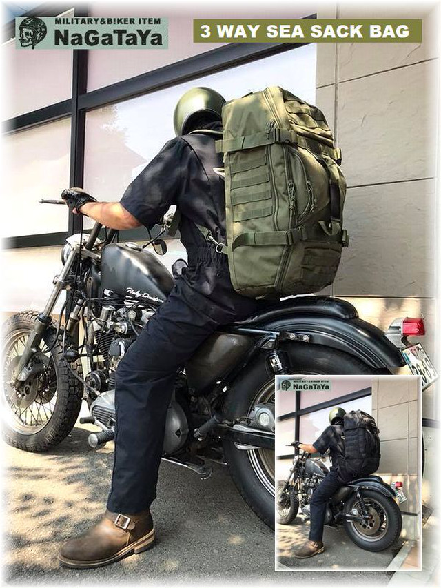 速報!! US軍スタイル 大容量 タクティカル 3WAY シーサック 48リットル ツーリングバッグ